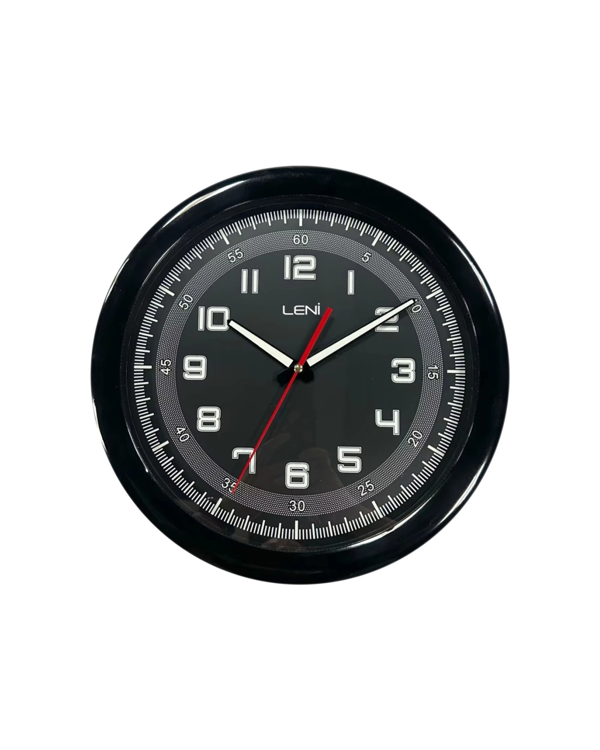 1 Leni Luminouis 32.5cm Analogue Wall Clock Glow In The Dark - Black, 1 of 4