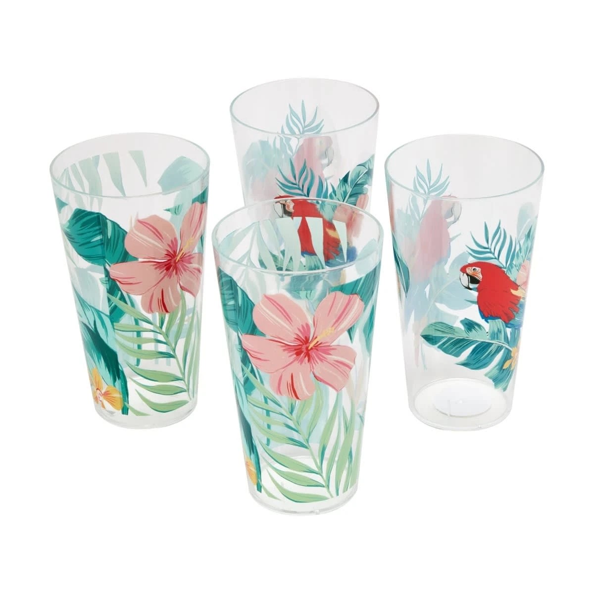 1 4 Floral Acrylic Hiball Glasses, 1 of 6