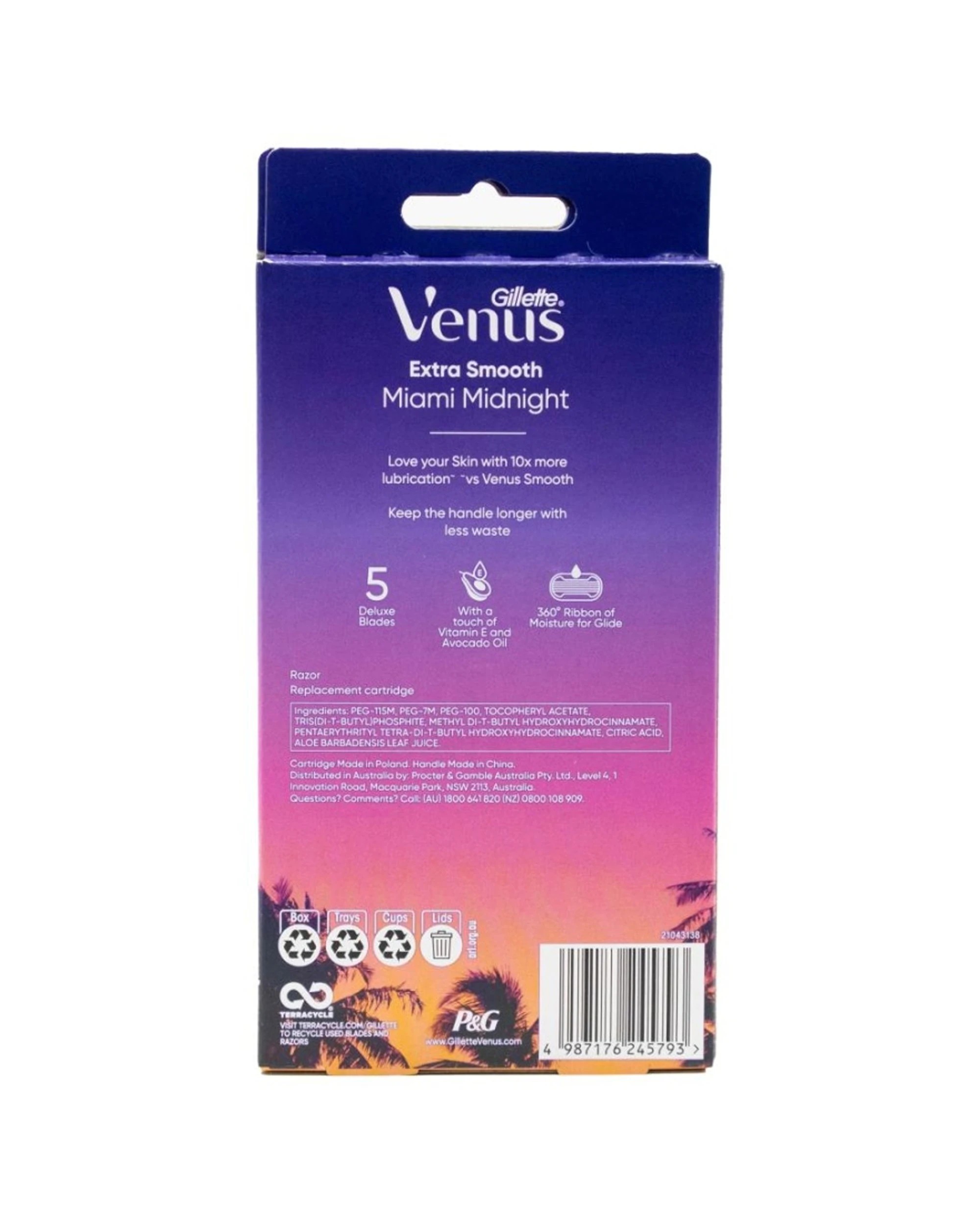 2 Gillette 4pk Venus Extra Smooth Miami Midnight Razor Handle Plus 2 Deluxe Blades - Multi, 2 of 2