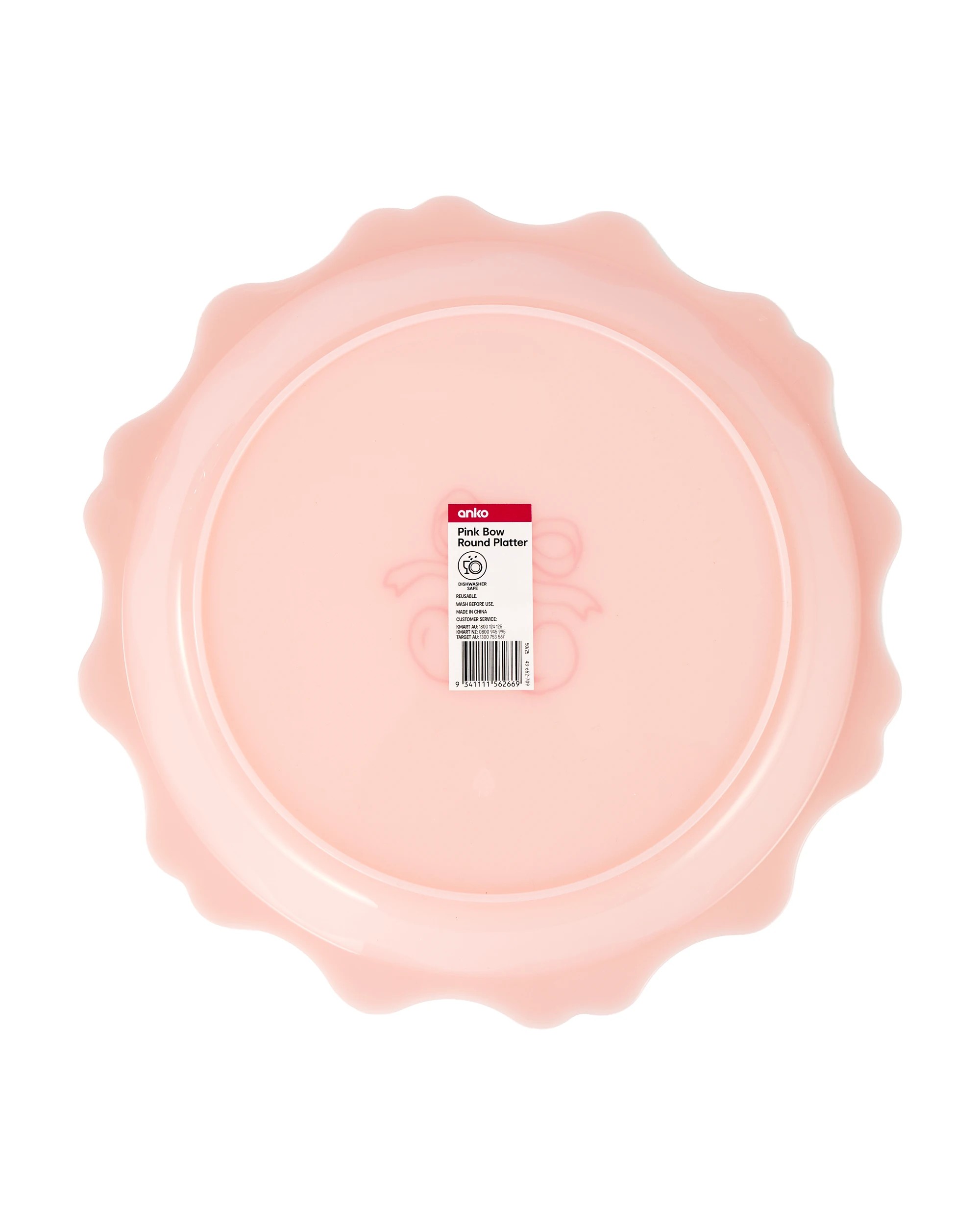 4 Pink Bow Round Platter, 4 of 4