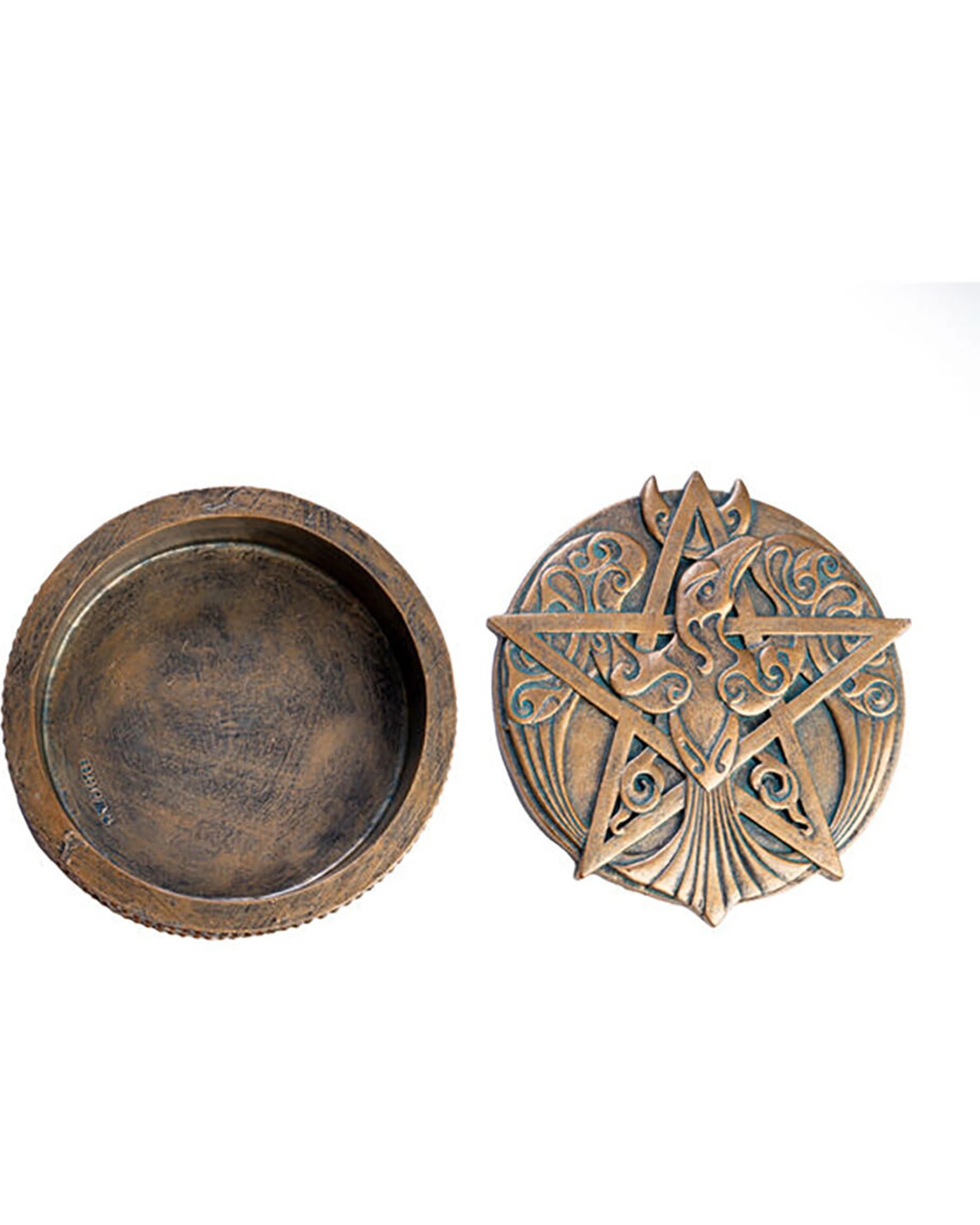 4 Mystical Worlds Trinket Box Pentacle Jewellery Storage Decor Antique - Gold, 4 of 4
