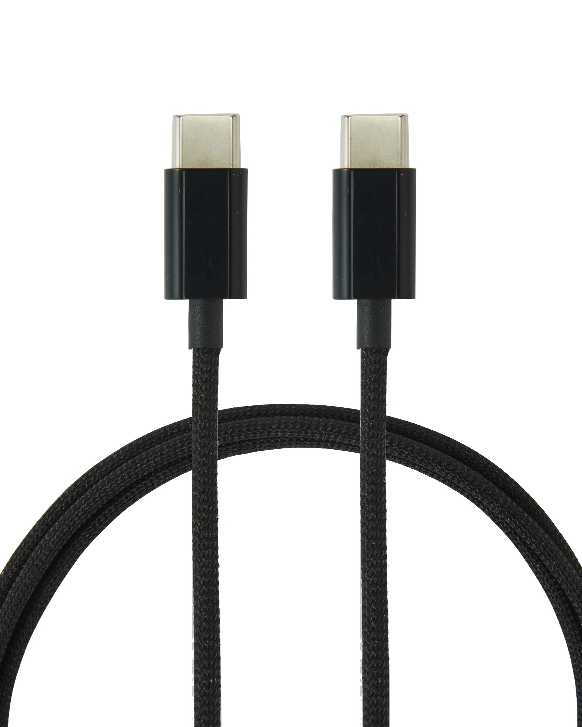 1 USB-C to USB-C Braided Cable - 1m, Black, 1 of 4