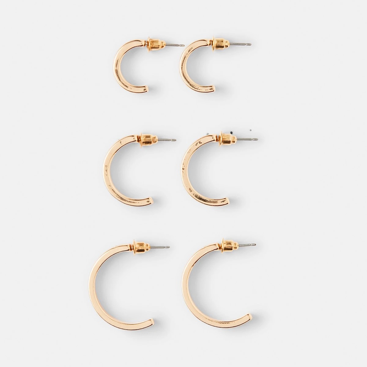 1 3 Pack Gradual Circle Hoop Earrings - Gold Tone, 1 of 4
