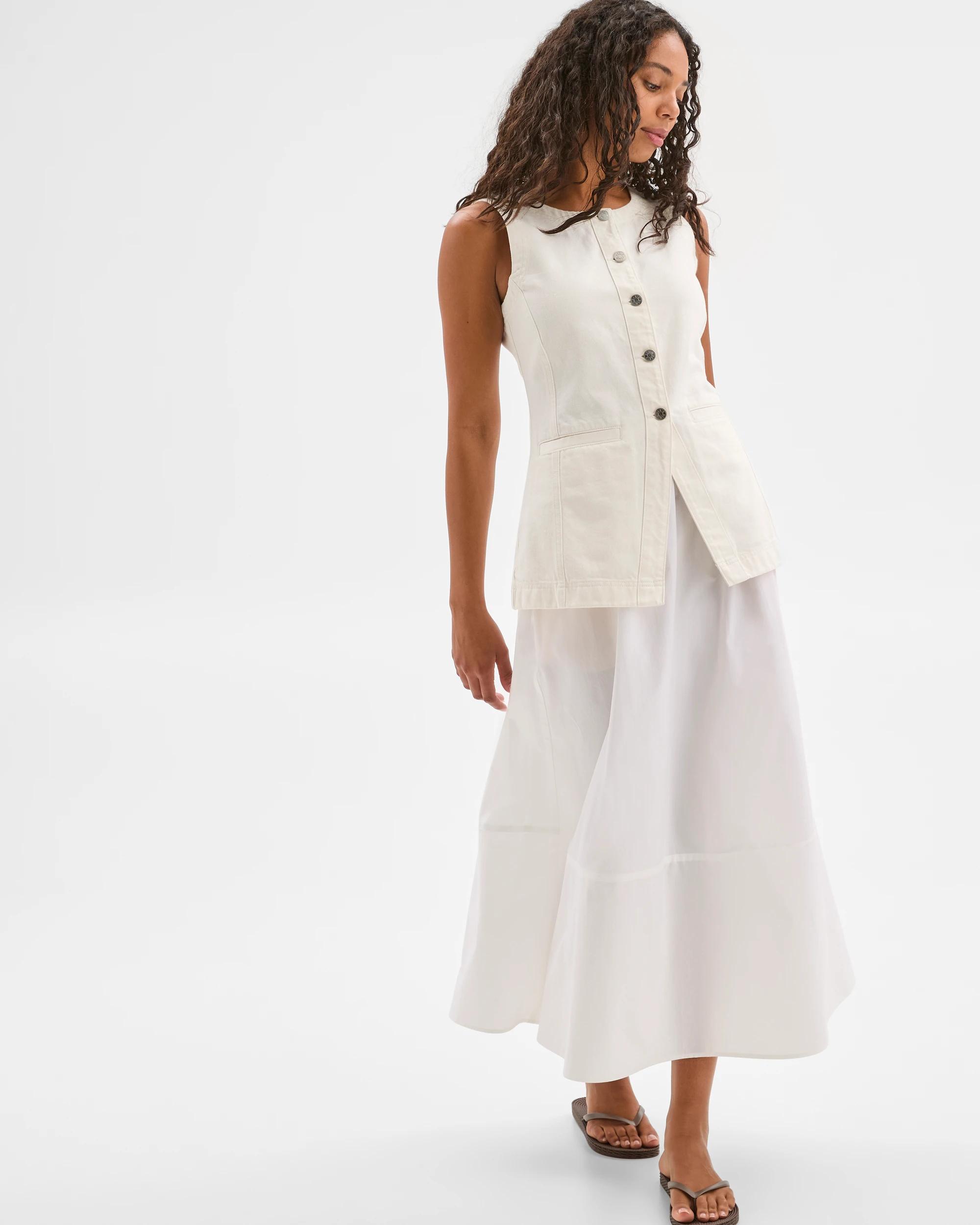 2 Target Crew Neck Denim Vest WHITE, 2 of 6