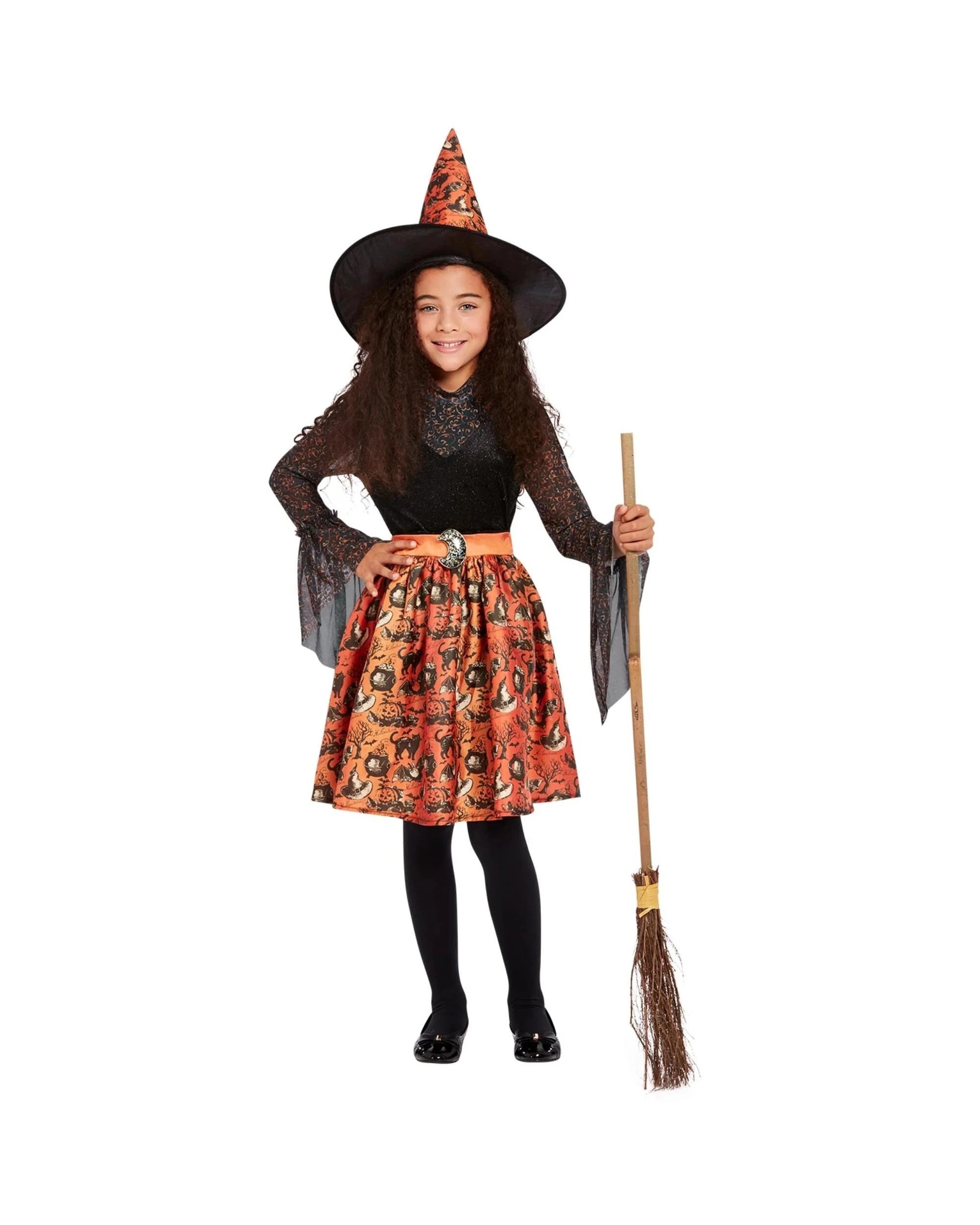 1 Vintage Witch Child Costume Size M 7-9 Years, 1 of 5