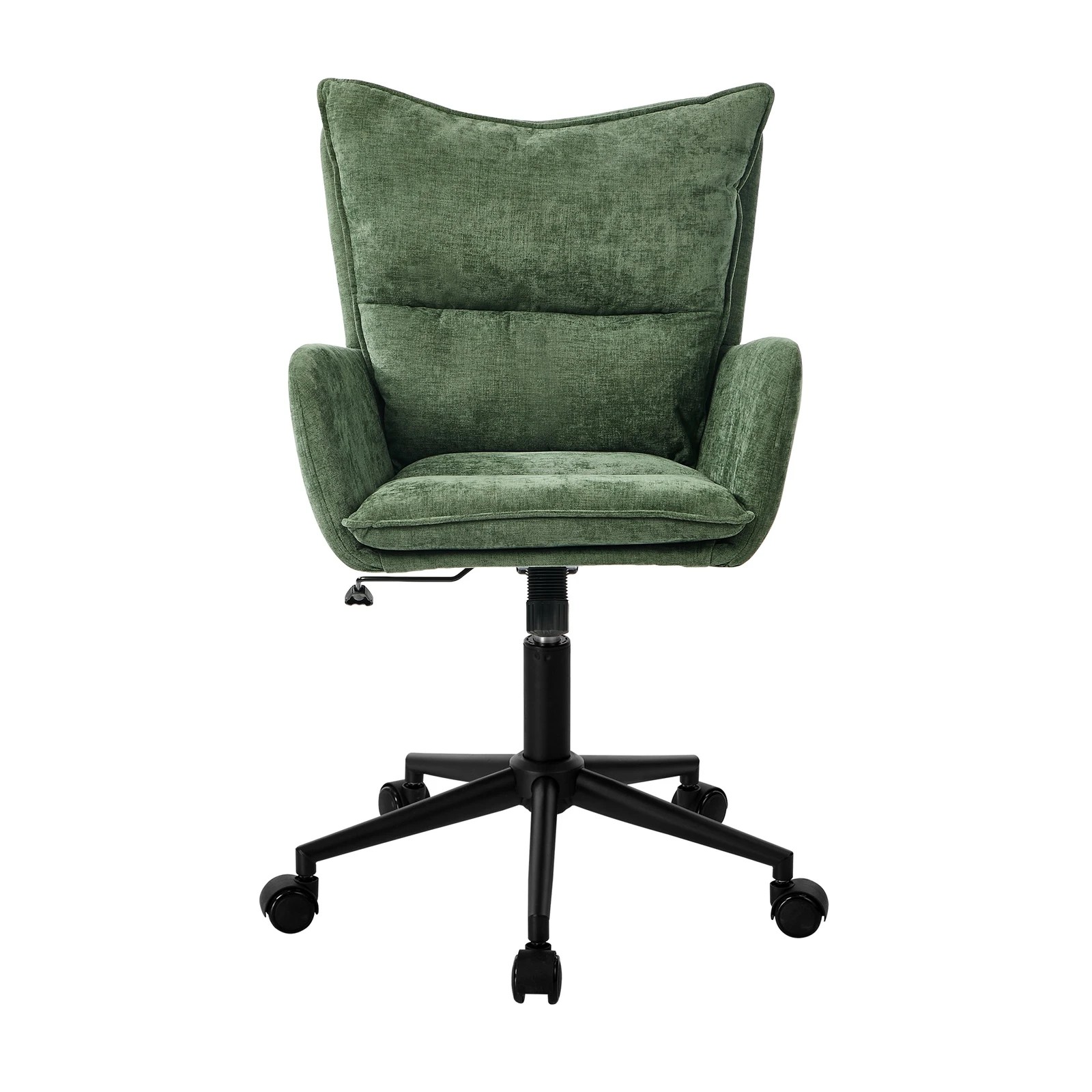 6 Oikiture Mid Back Office Chair Swivel Desk Chair Wide Seat Armrest - Green, 6 of 7