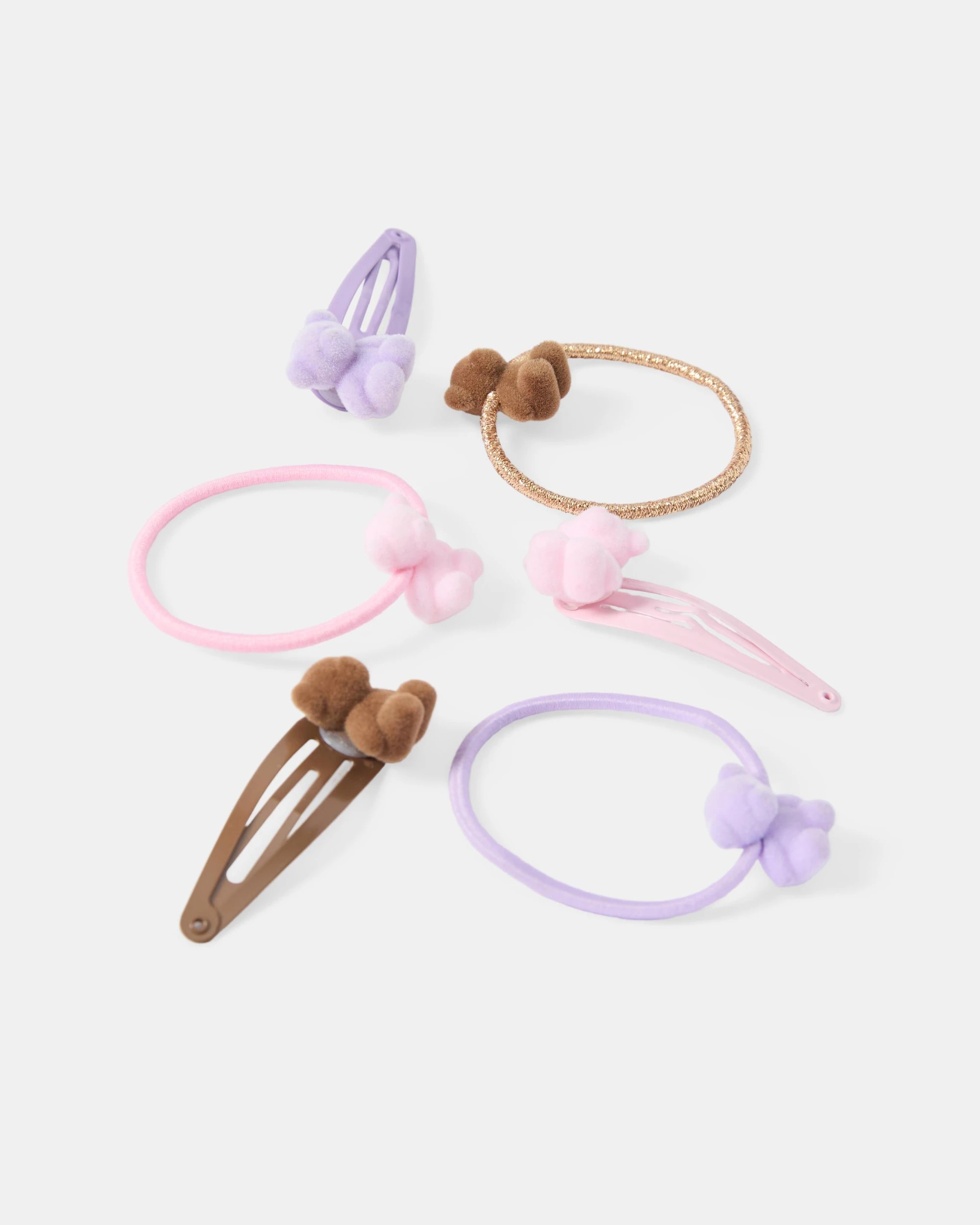 2 Bears Hair Set - Brown, Pink and Purple, 2 of 3