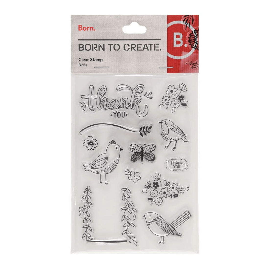 1 Born Clear Acrylic Sheet Stamps Birds 105 x 155 mm, 1 of 2