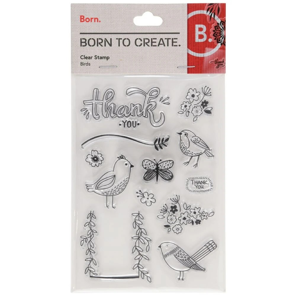 1 Born Clear Acrylic Sheet Stamps Birds 105 x 155 mm, 1 of 2