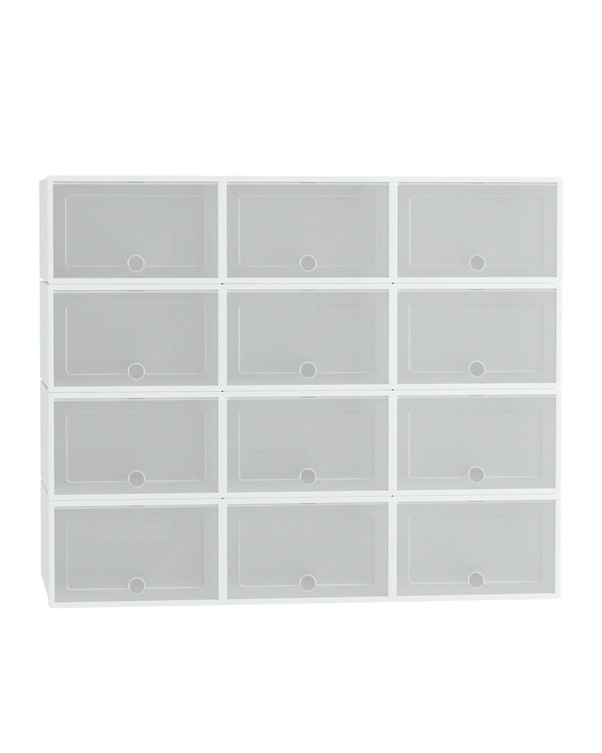 1 Artiss Shoe Box Rack Diy Set Of 12 Stackable
 - White, 1 of 3