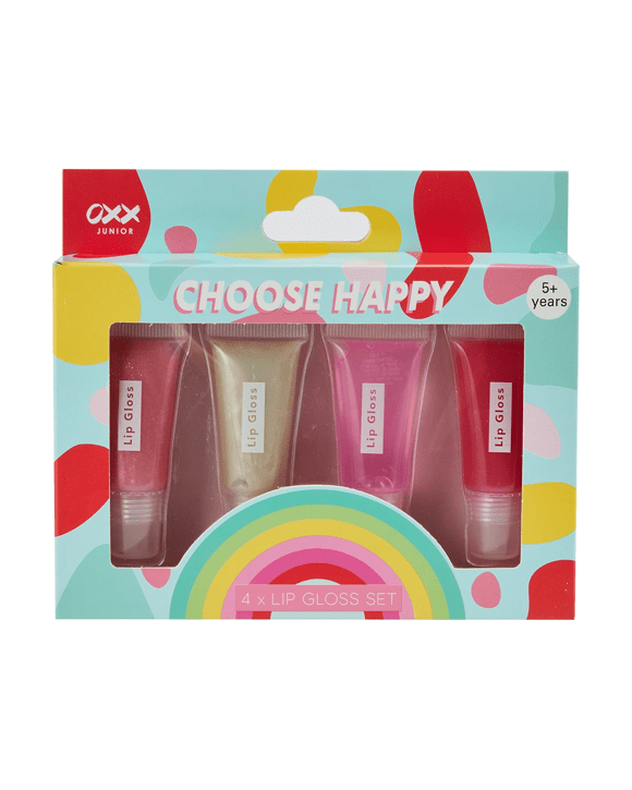 OXX Junior 4 Piece Lip Gloss Set - Choose Happy