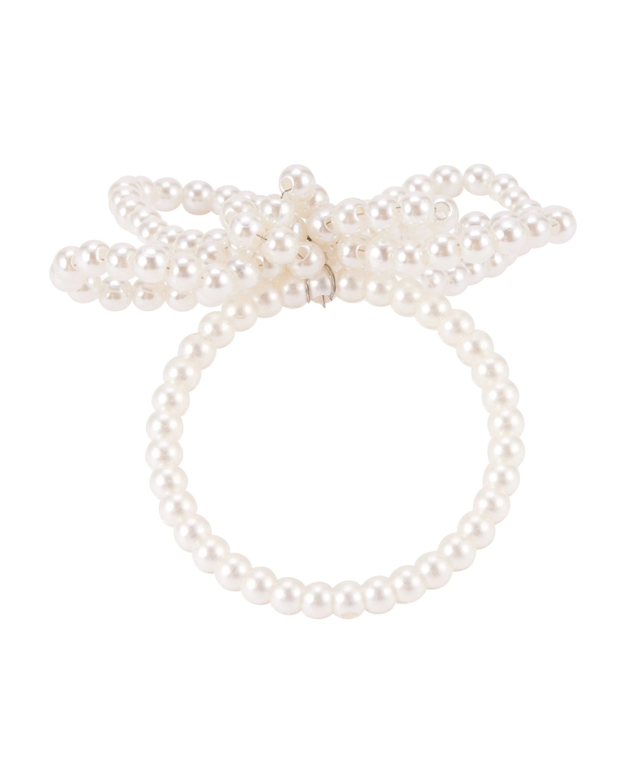 3 4 Pack Faux Pearl Bow Napkin Rings, 3 of 5
