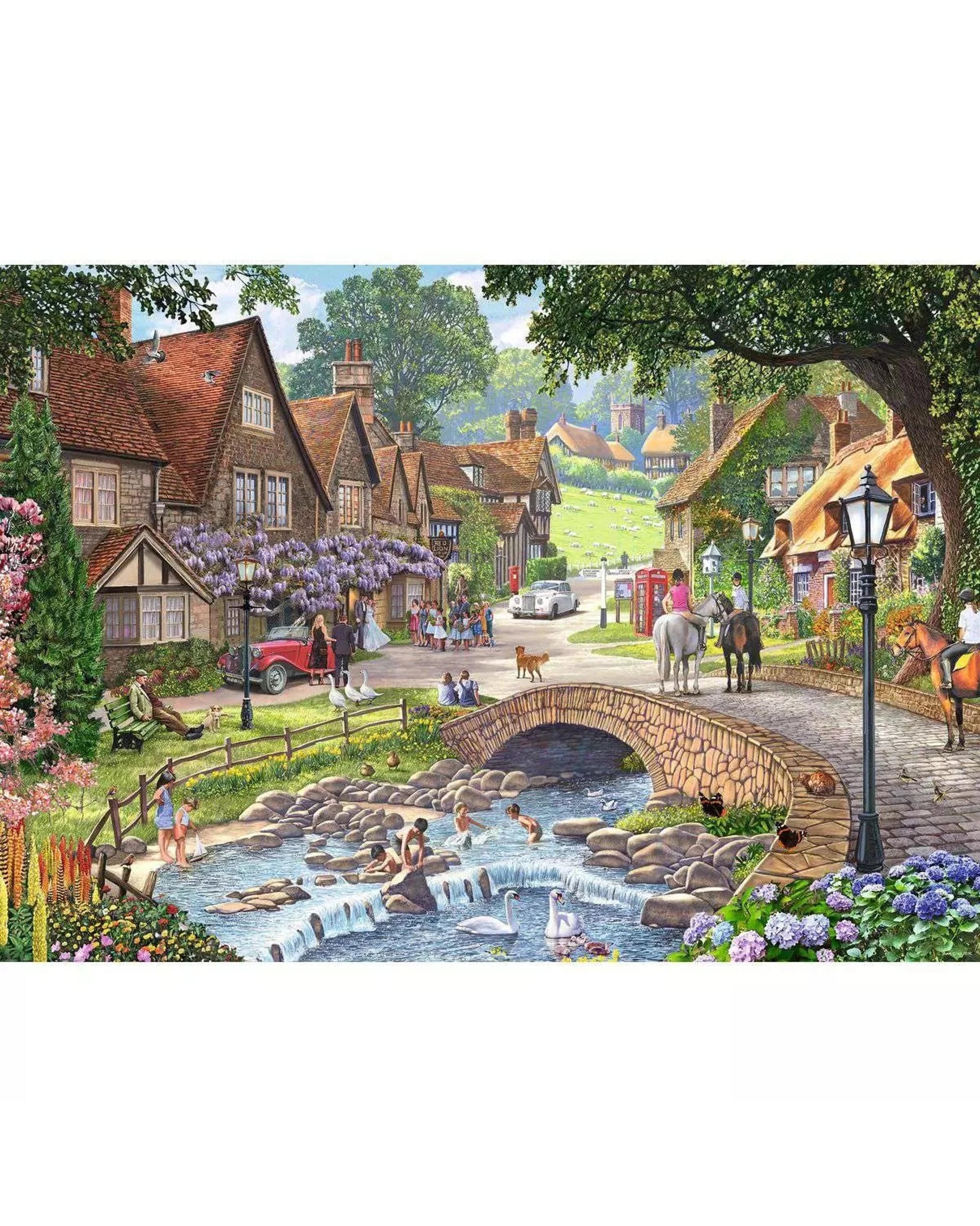 2 Ravensburger Leisure Days No. 13 Lazy Days by the Stream 1000 Piece Jigsaw Puzzle, 2 of 3