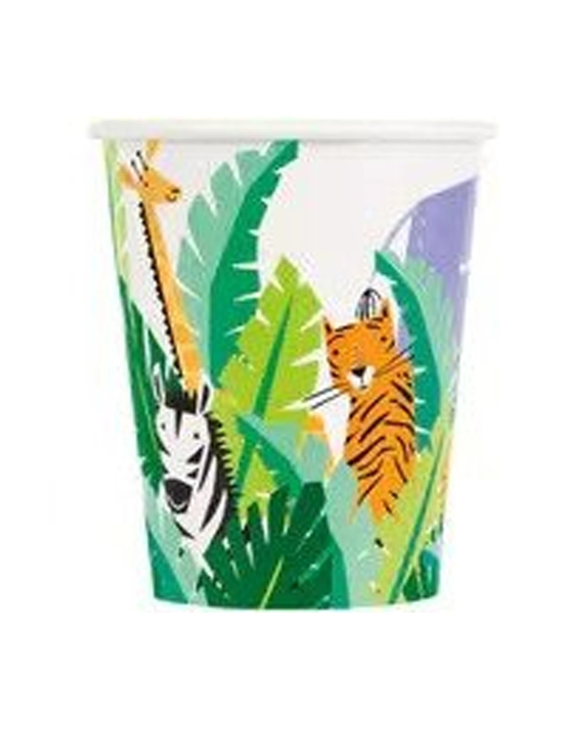 2 Meteor Party 8pc Disposable 9oz Paper Cups Tableware Animal Safari 266mL - White, 2 of 2