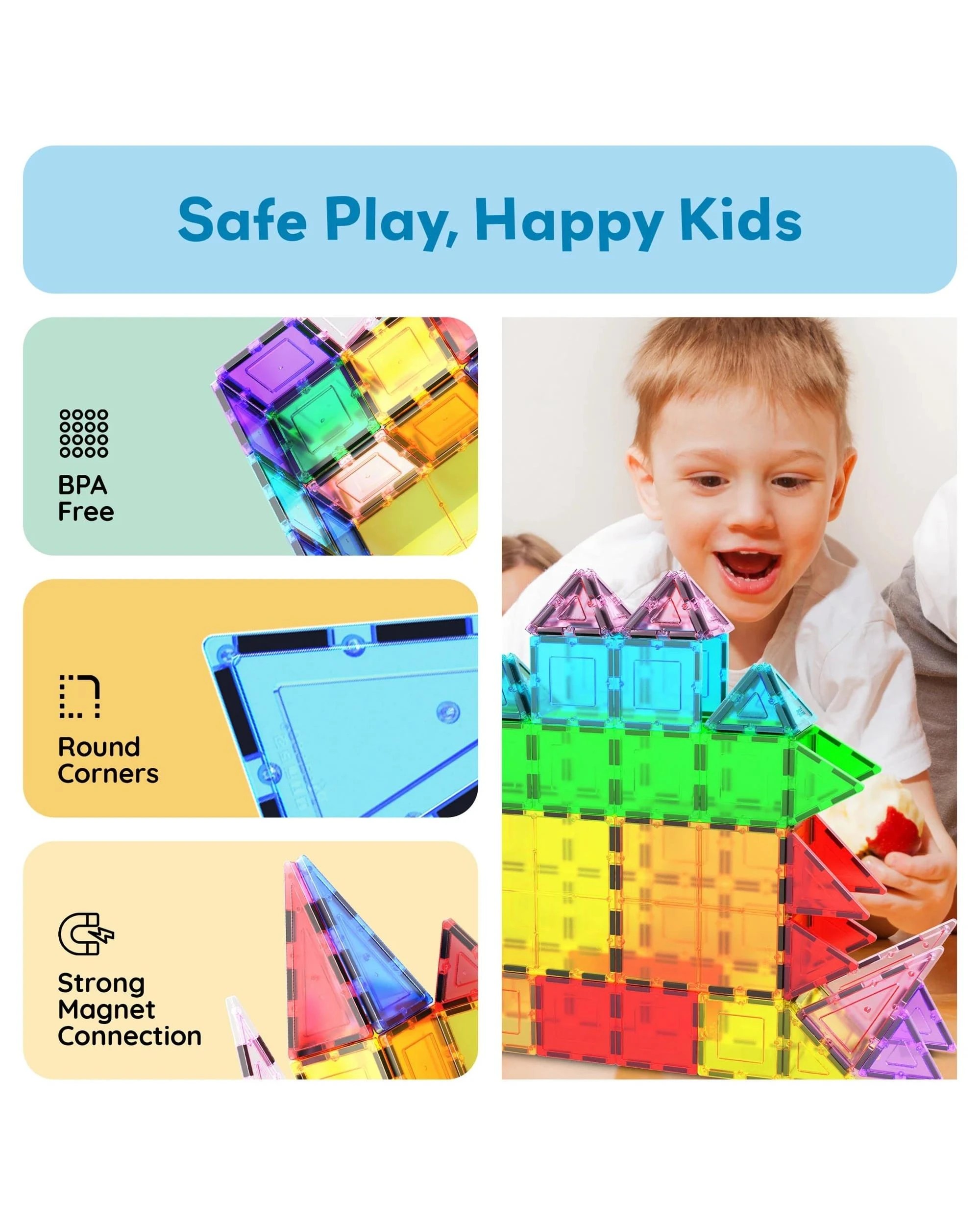 7 PicassoTiles Magnetic Tile Classic Building Set 101 Pieces, 7 of 9