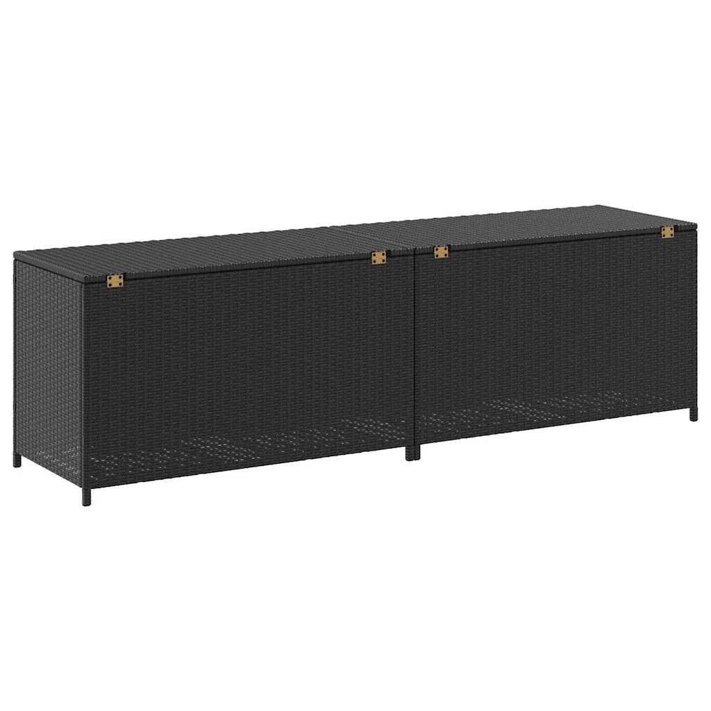 6 Vidaxl Garden Storage Box Poly Rattan - Black, 6 of 10