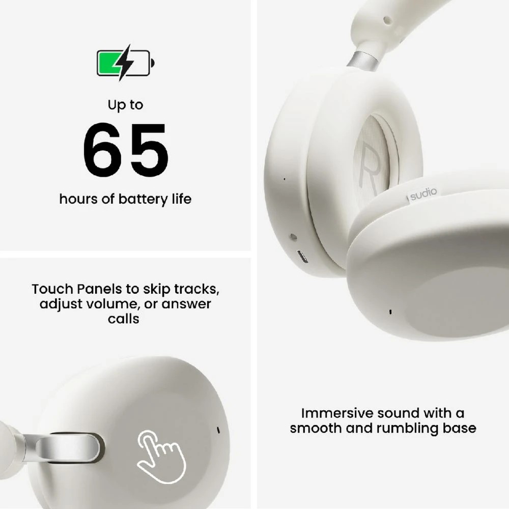 3 Sudio K2 Pro Wireless ANC Headphones White, 3 of 7