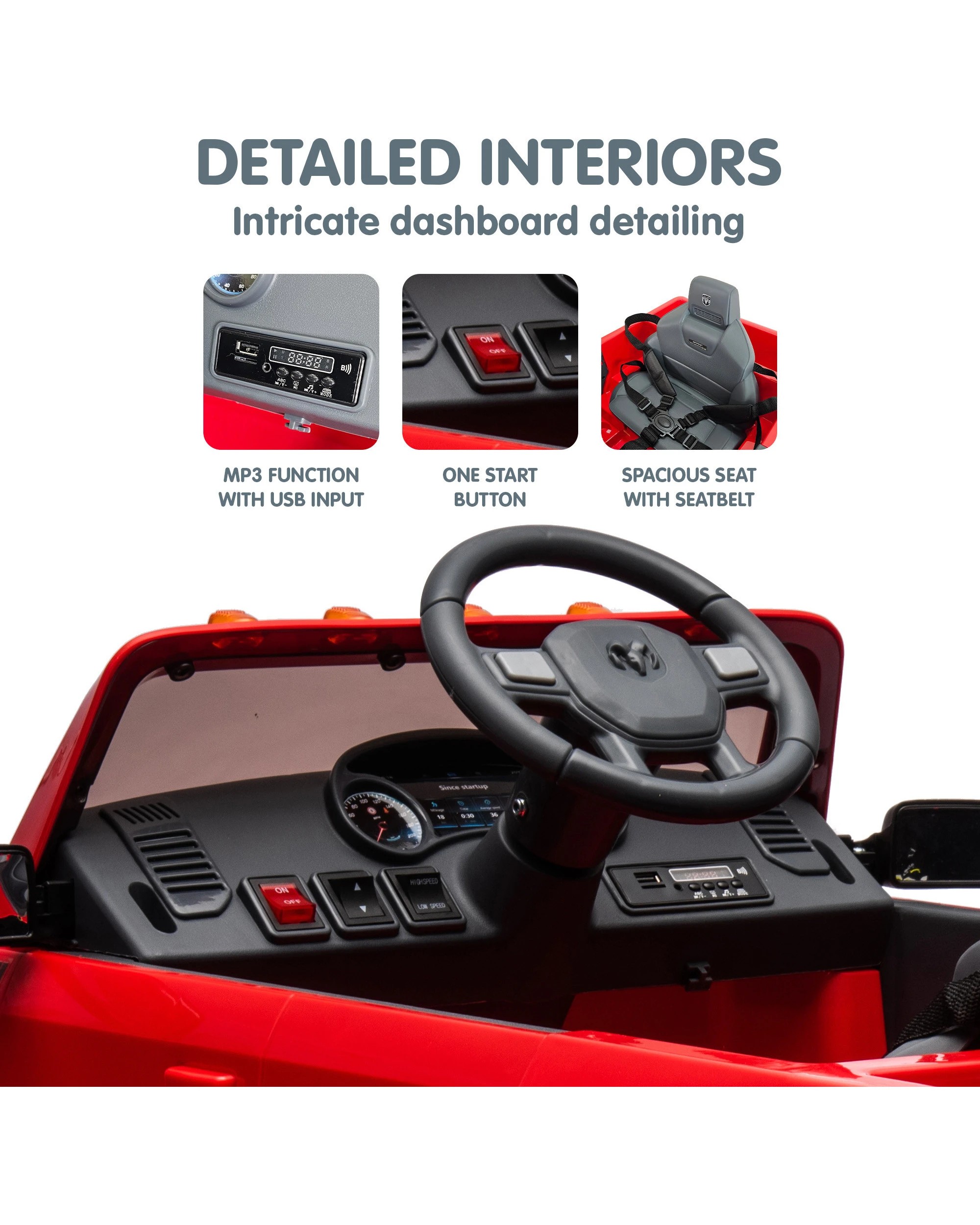 6 Kahuna Dodge RAM Electric Ride On Car in Red, 6 of 9