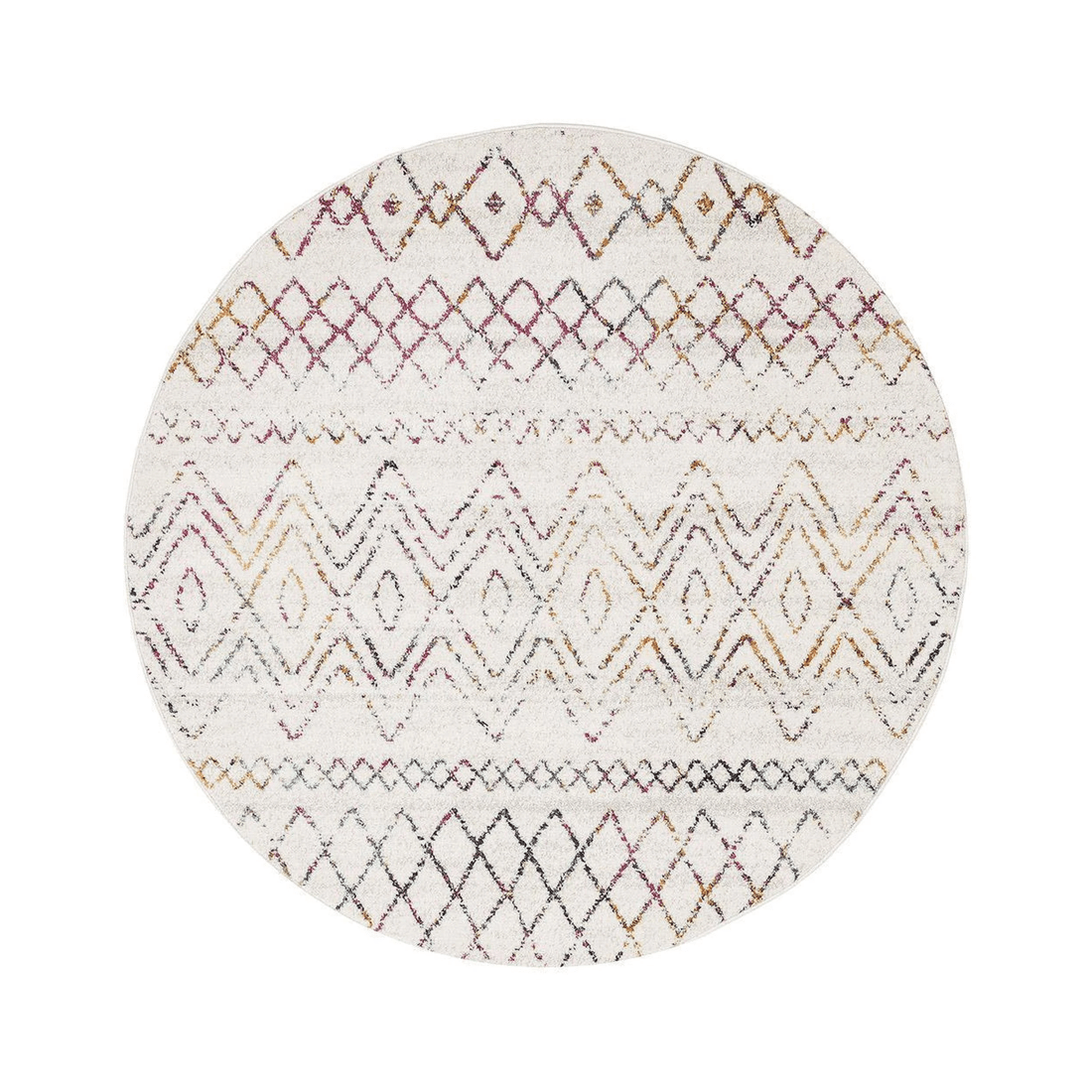 1 Rug Culture Oasis Nadia Round Rug - Multi Rustic Tribal, 10mm Polypropylene (Made in Turkey) - Multi, 1 of 5