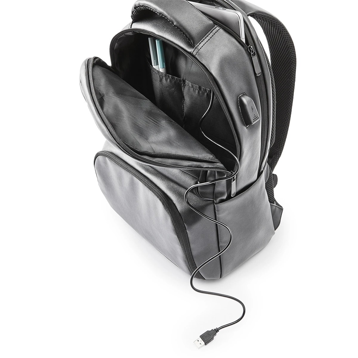 4 Commuter Insulated Backpack with USB - Black, 4 of 10