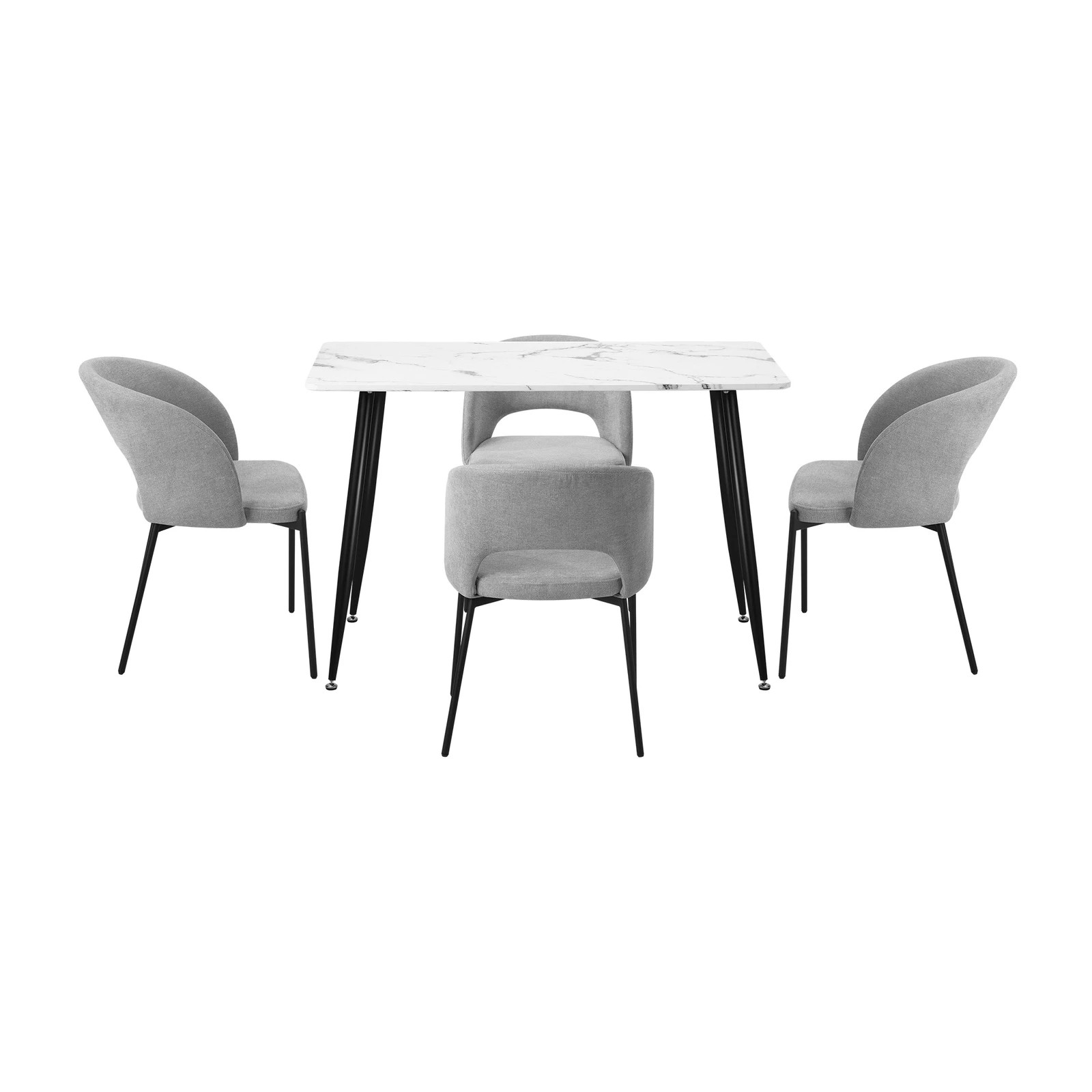 7 Oikiture 120cm Rectangle Dining Table With 4pcs Fabric Dining Chairs
 - Multi, 7 of 10