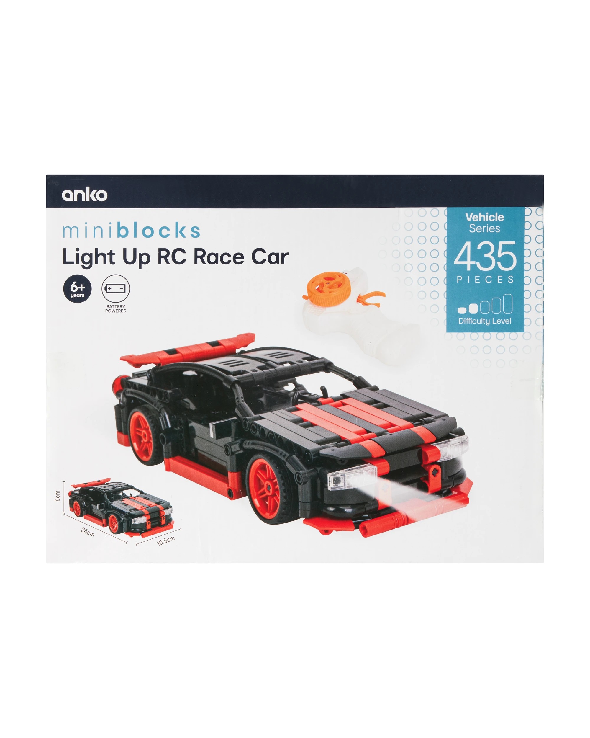 1 435 Piece Mini Blocks Vehicle Series: Light Up Remote Control Race Car, 1 of 7