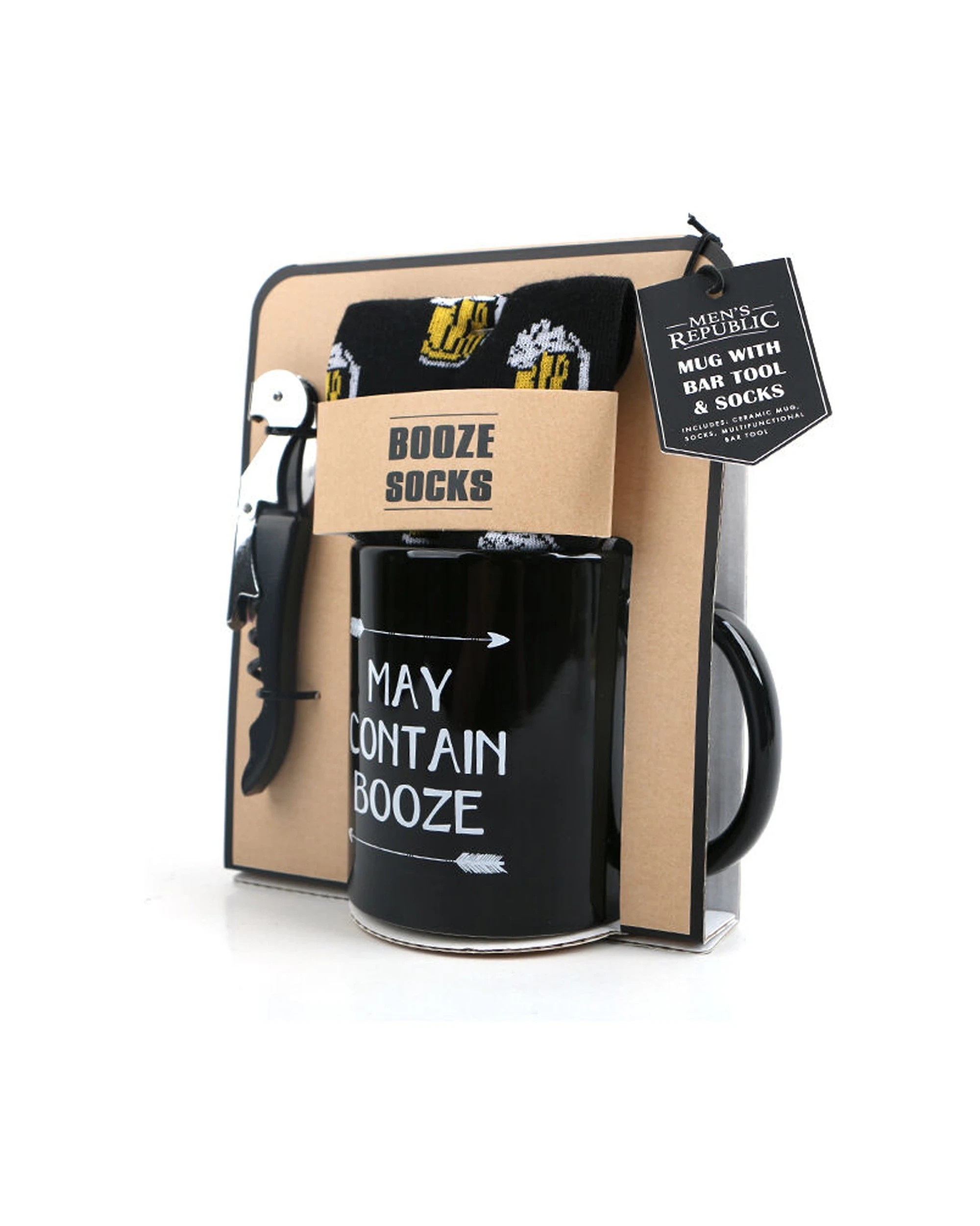 2 Mens Republic Ceramic Mug Set With Beer Socks And Bar Multitool Gift Set For Men - Black, 2 of 4