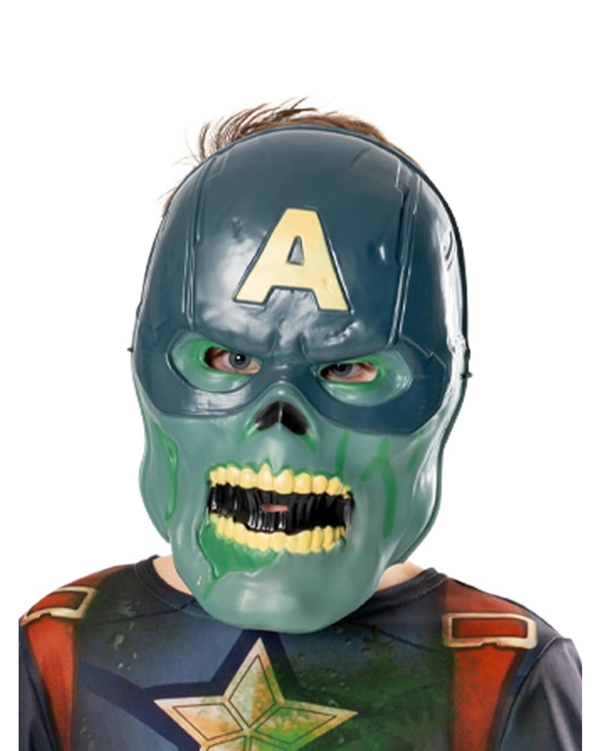 2 Marvel What If Zombie Captain America Deluxe Child Costume XL 9-10 Years, 2 of 4