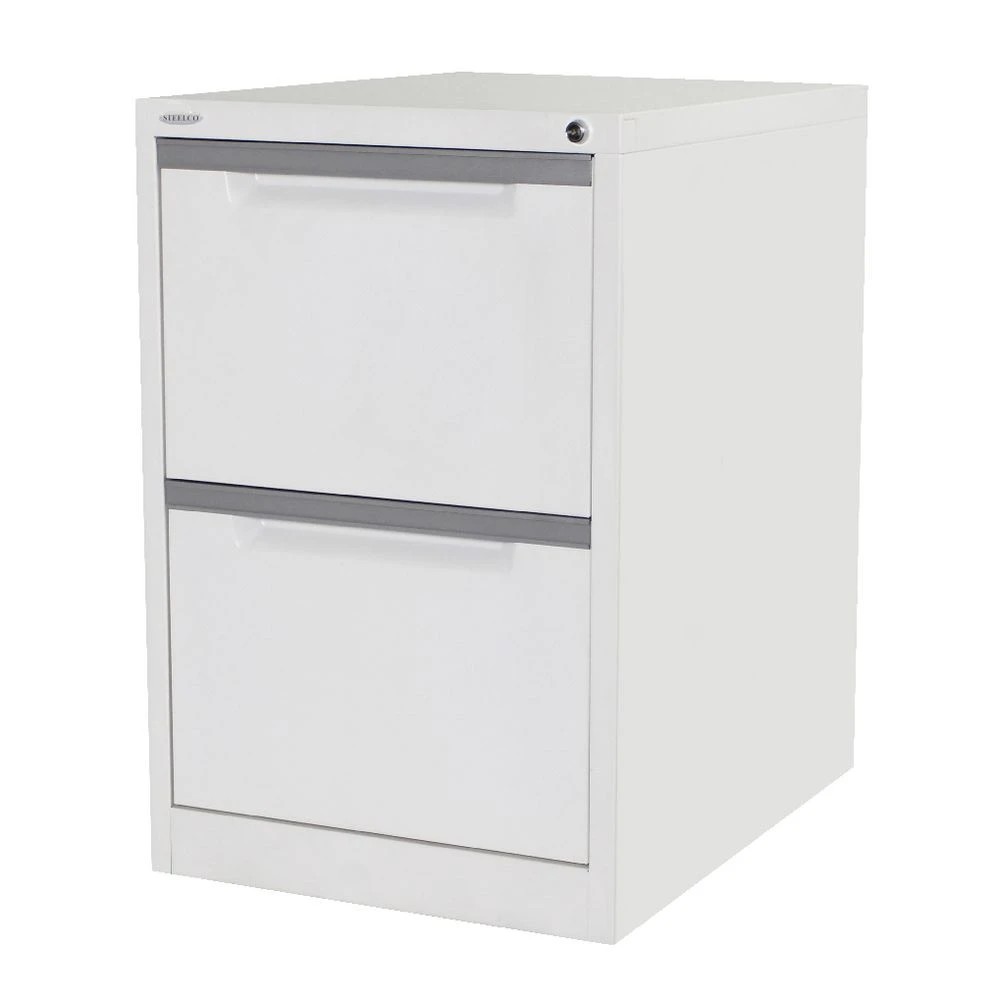 2 Steelco 2 Drawer Filing Cabinet White Satin Cabinets Filing Drawer Cabinets, 2 of 6