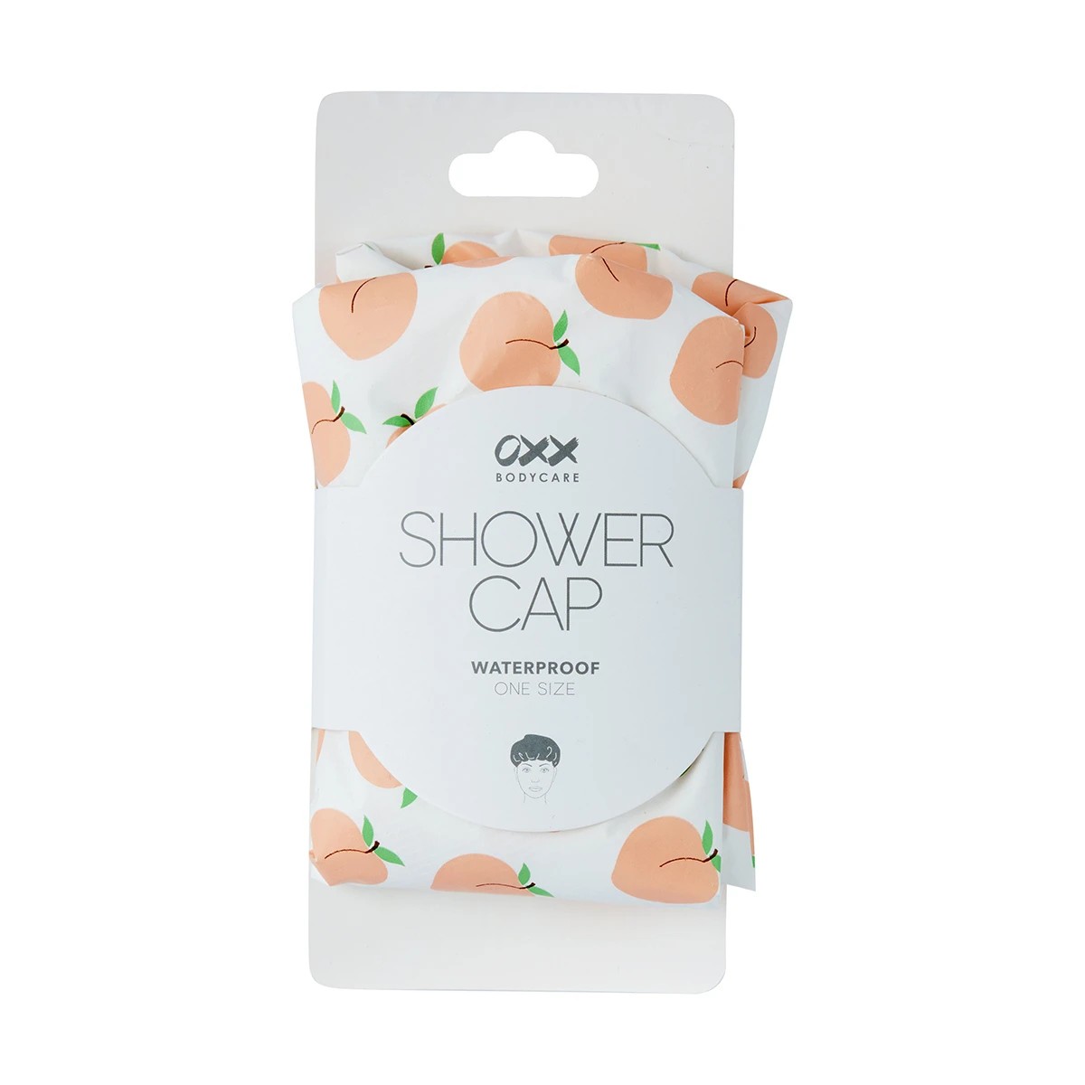 1 OXX Bodycare Waterproof Shower Cap - Peaches, 1 of 4