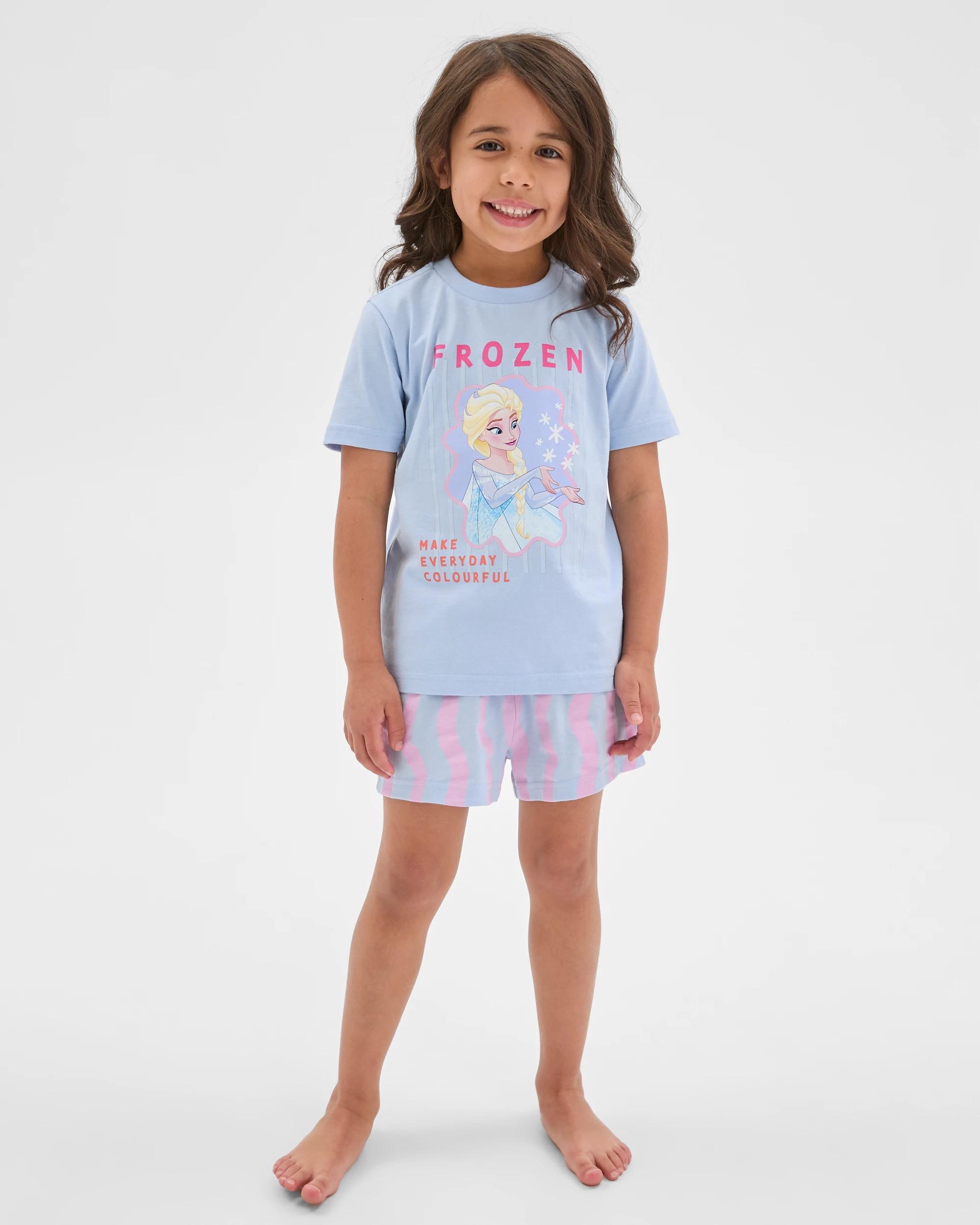 2 Disney Organic Cotton 2 Pack Younger Girls Pyjama Set FROZEN, 2 of 7
