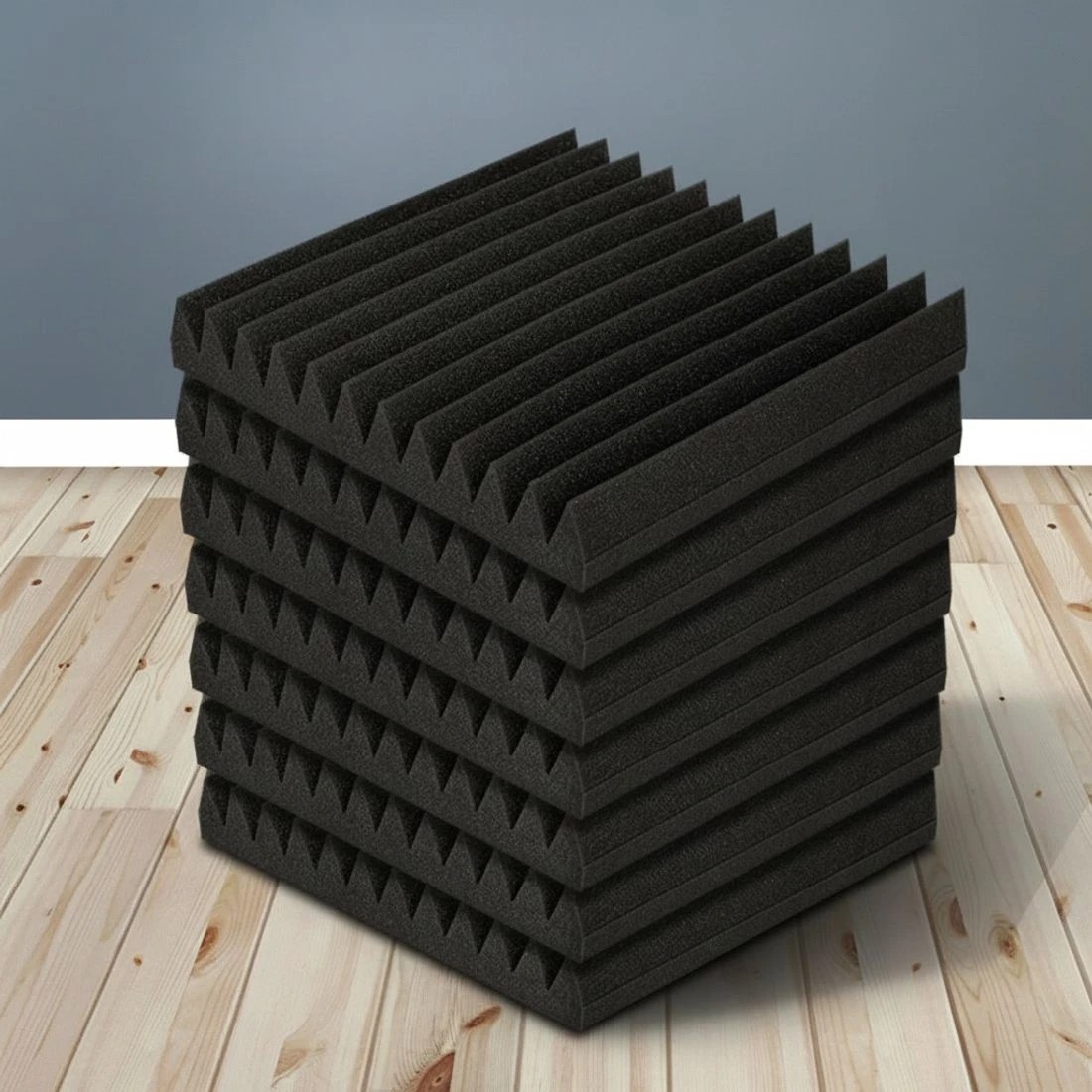 6 Alpha Acoustic Foam 20pcs 30x30x5cm Sound Absorption Proofing Panel Studio Wedge - Black, 6 of 6