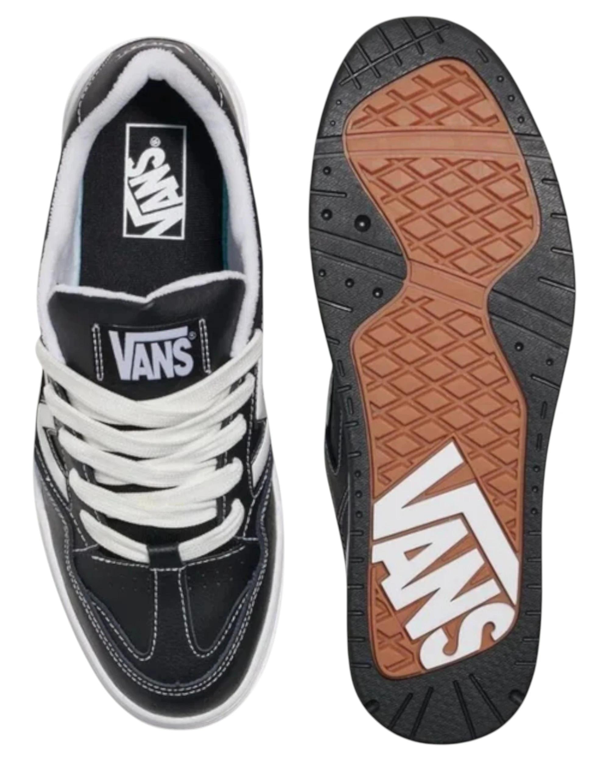 3 Vans Mens Upland Black/ White Lace Up Casual Shoes BLACK/WHITE, 3 of 5