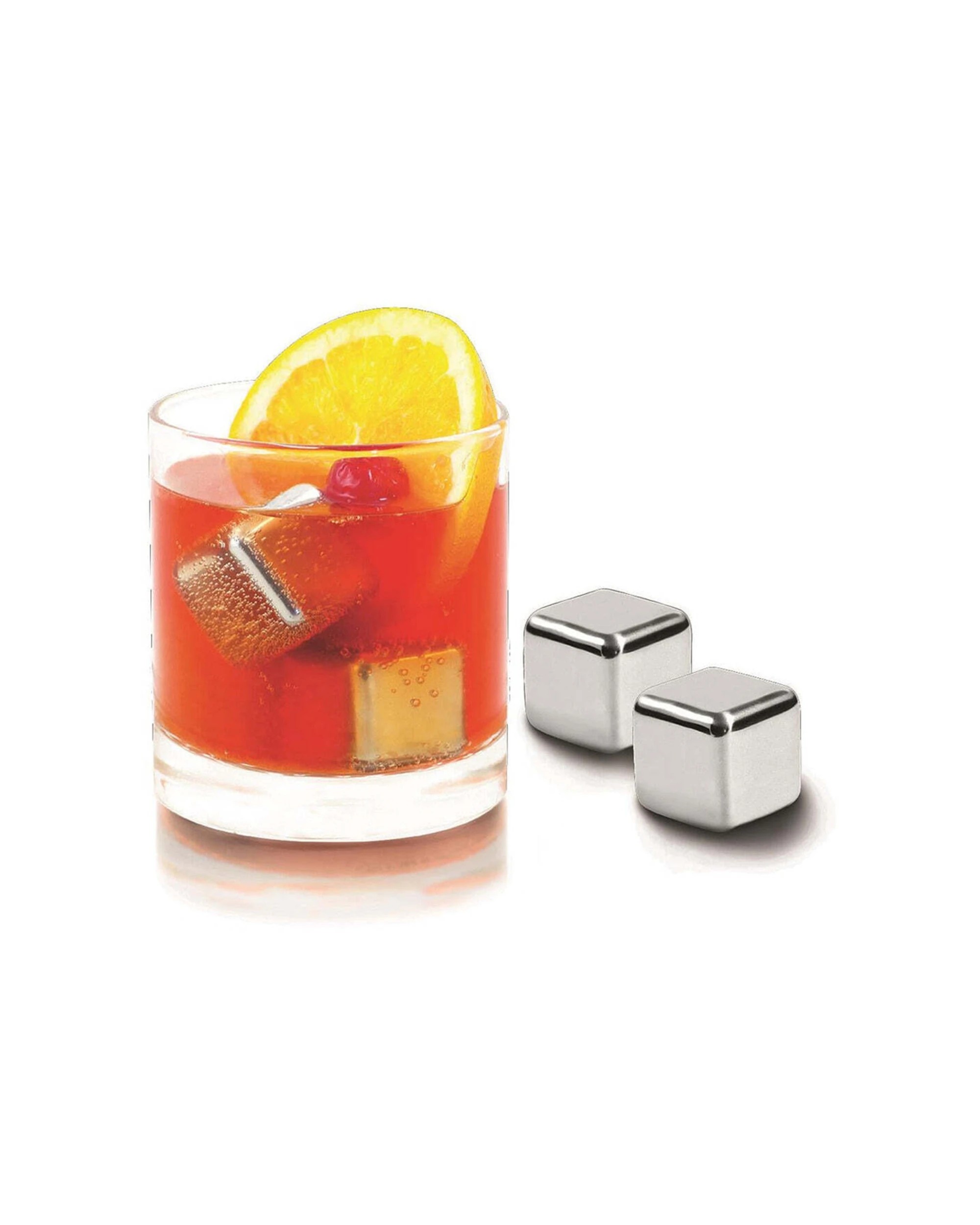 2 Avanti 4 Piece Stainless Steel Reusable Ice Cubes Set Non-diluting 2.5cm - Silver, 2 of 3