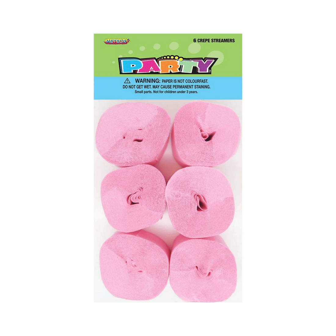 1 Meteor Light Pink Crepe Streamers Pack of 6, 1 of 1