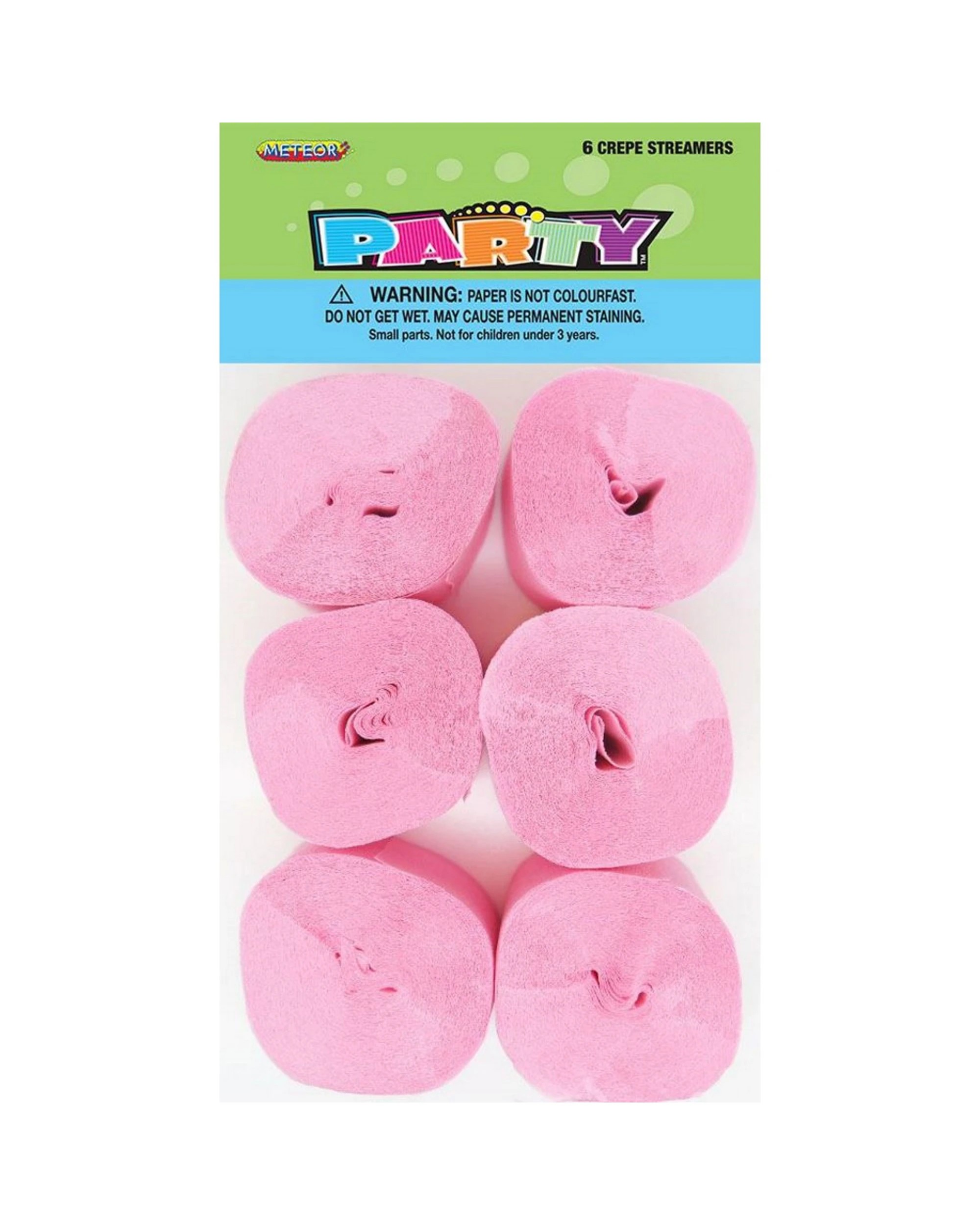 1 Unique Light Pink Crepe Streamers Pack of 6 - Light Pink, 1 of 1