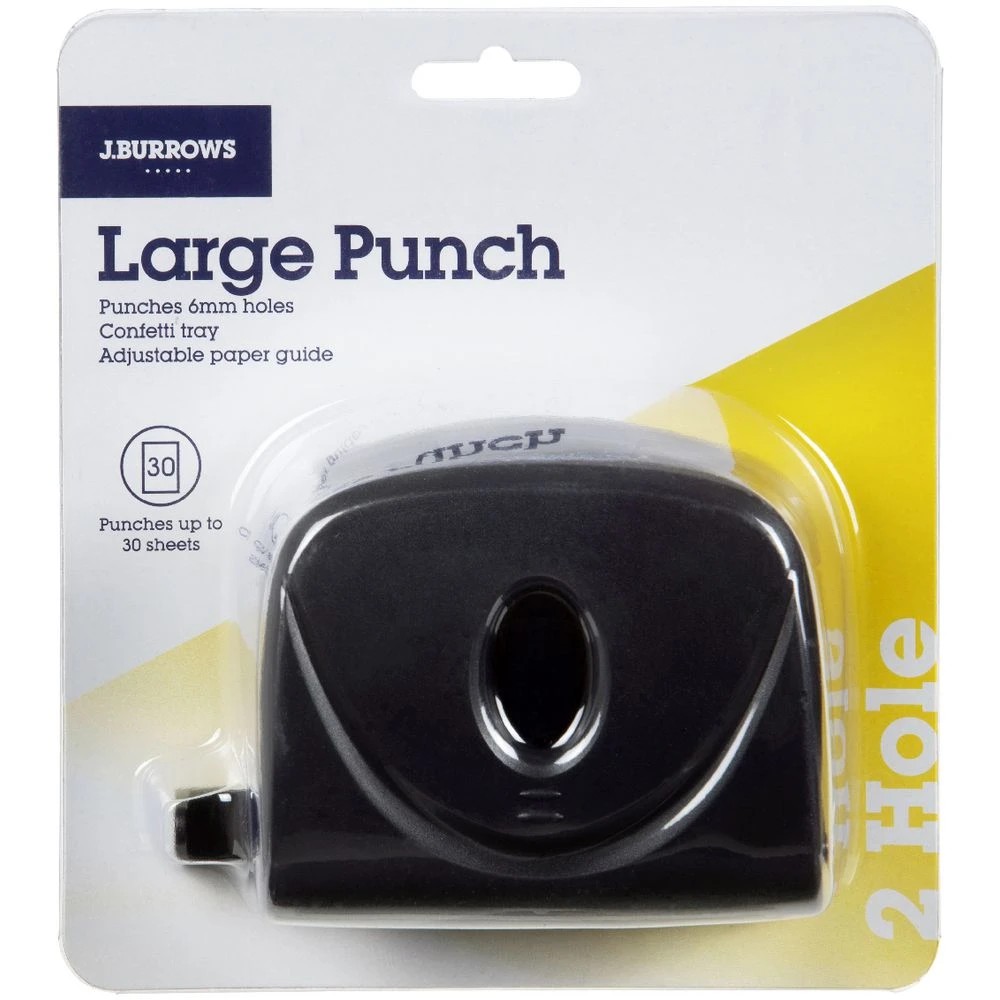 2 J.Burrows Large 2 Hole Punch Black, 2 of 2
