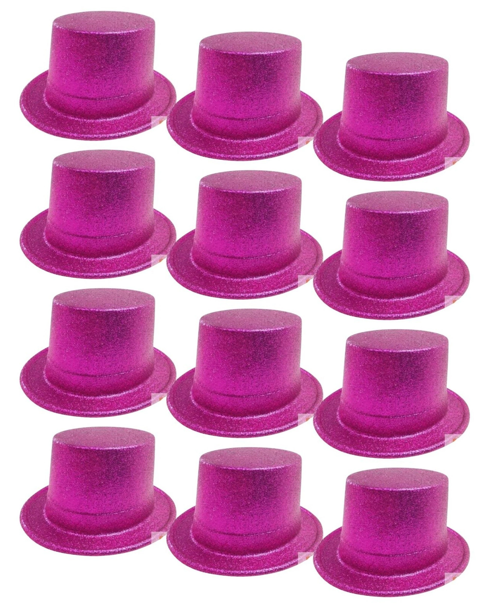 1 BR Costumes Glitter Top Hat - Fancy Dress-Up Party Costume Cap (12-Pack), 1 of 3