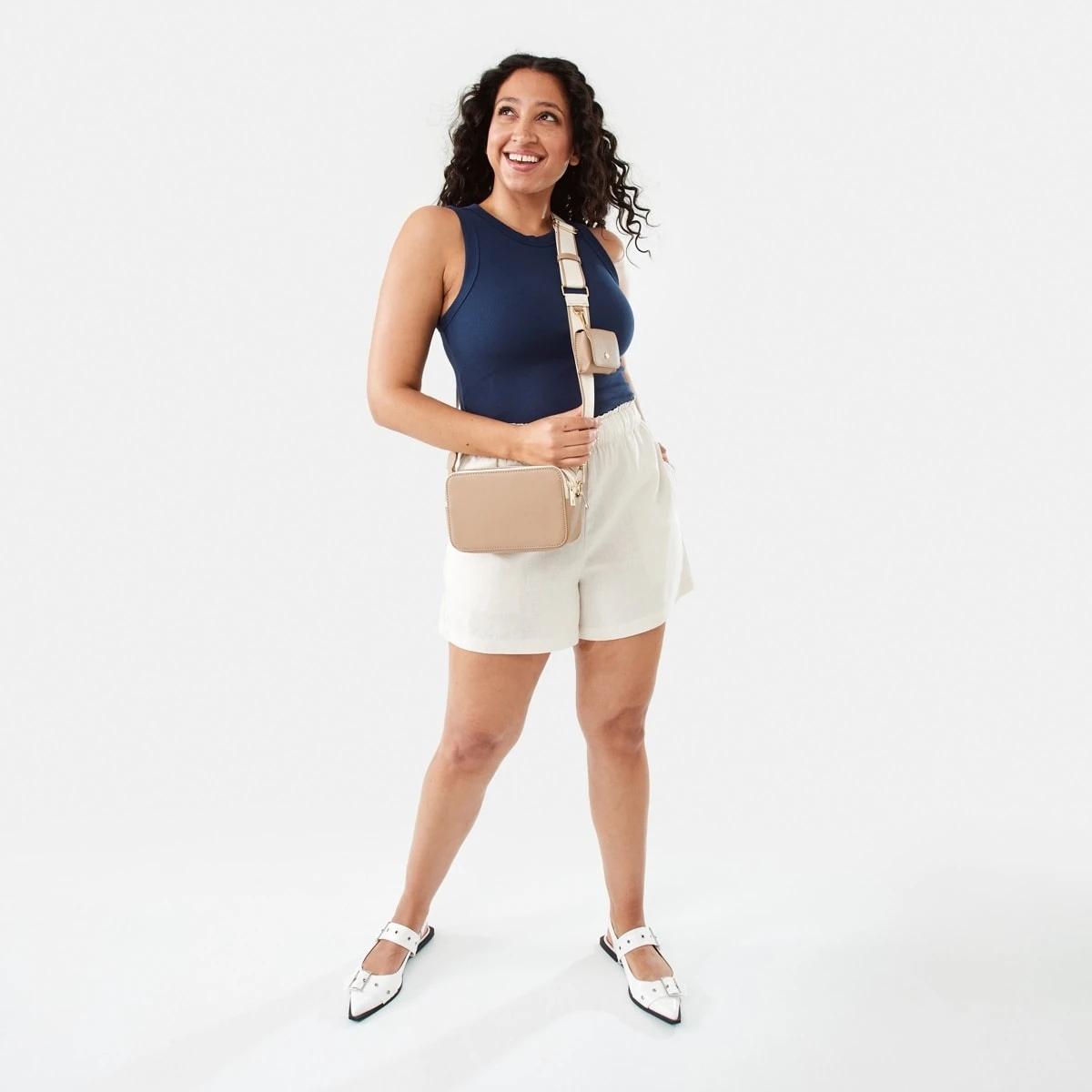 8 Double Zip Crossbody Bag BEIGE VANILLA, 8 of 8