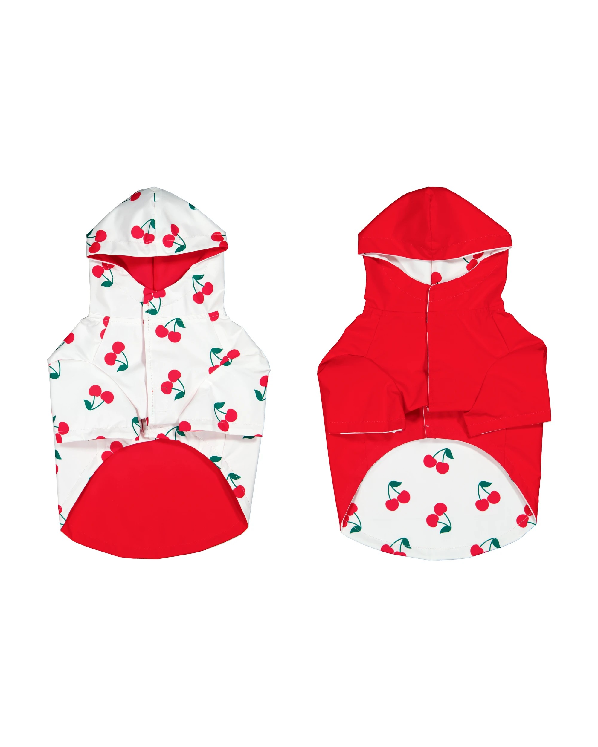 6 Pet Reversible Cherry Raincoat - Medium, 6 of 10