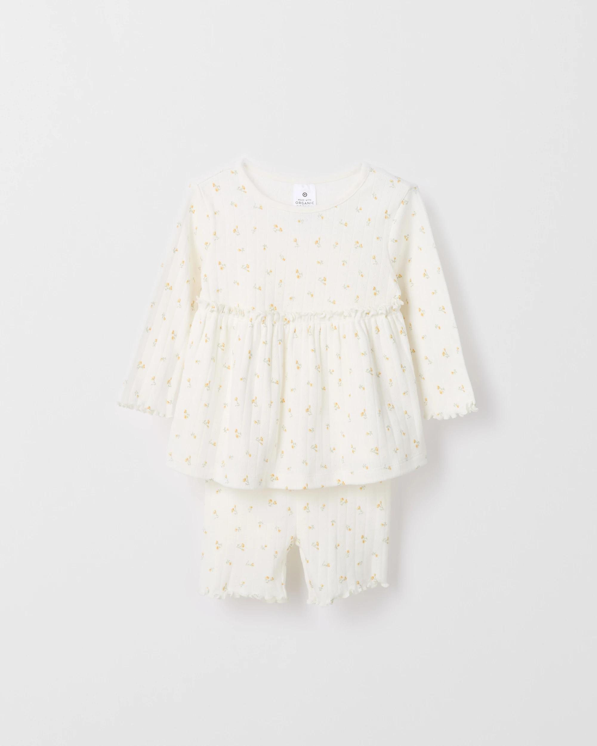 4 Target Baby Organic Cotton Baby Rib Dress and Bike Shorts 2 Piece Set FLORAL, 4 of 5