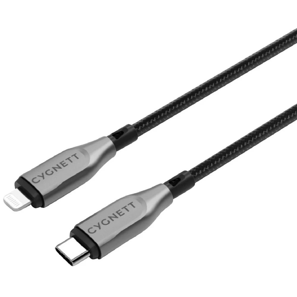 1 Cygnett Armoured Lightning to USB-C Cable 50cm Black, 1 of 3