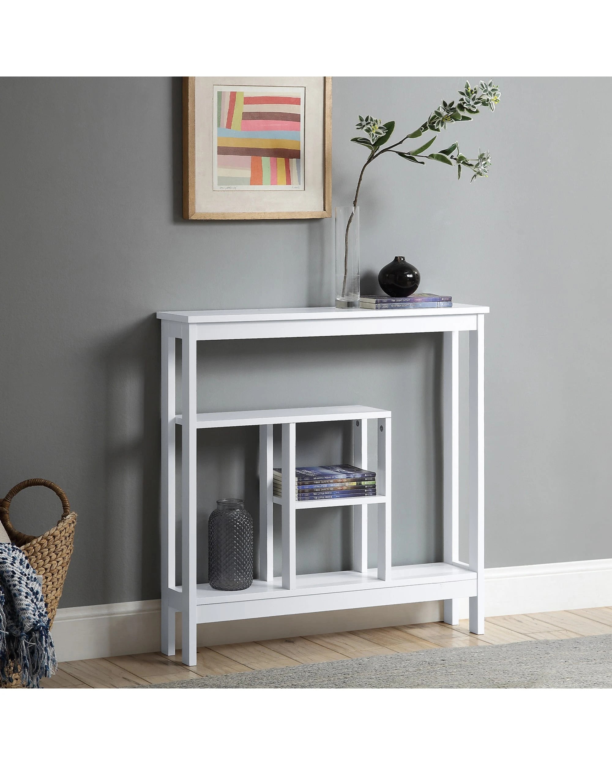 6 Sarantino Julian Console Table in White - White, 6 of 7