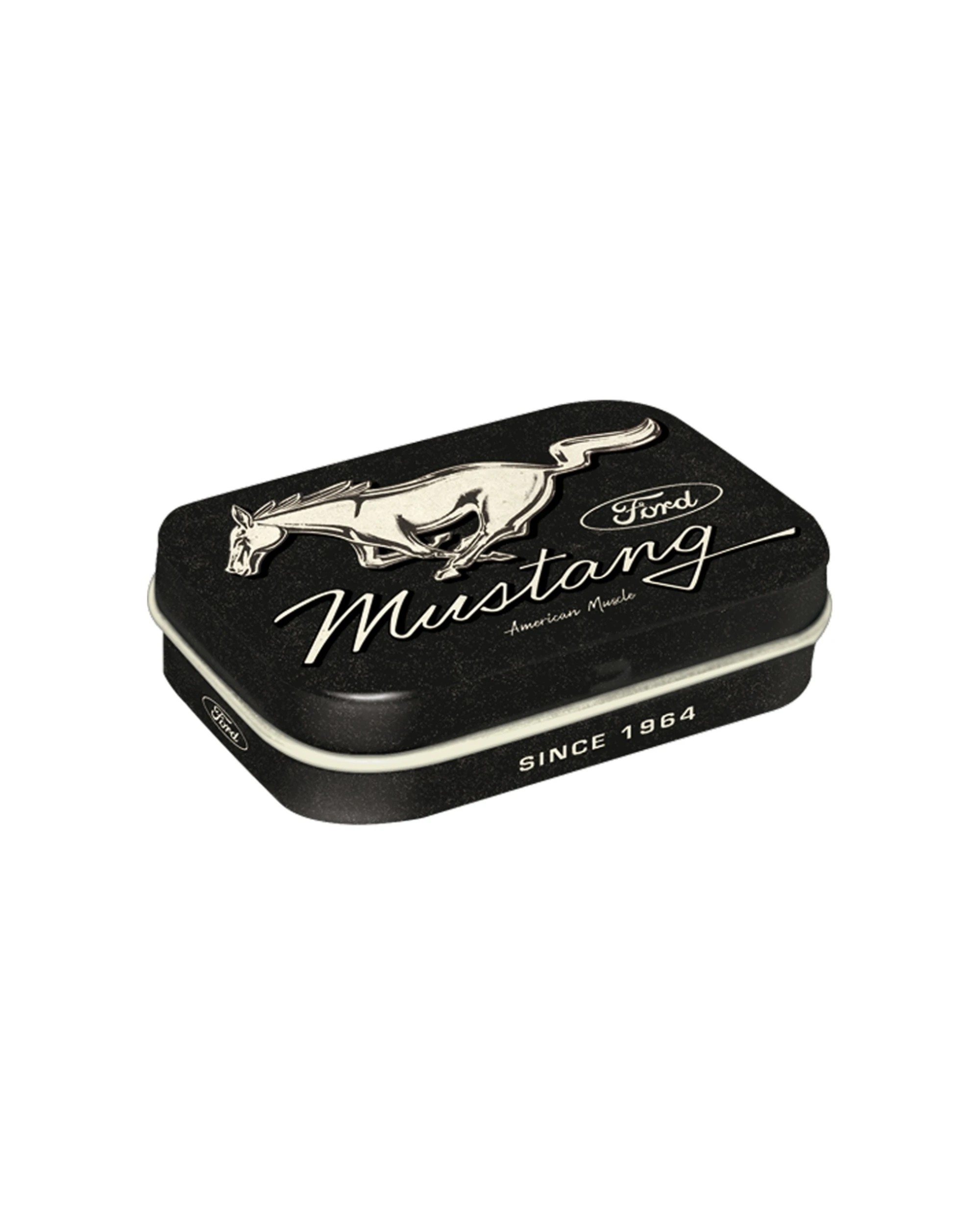 2 Nostalgic-Art 4PK Pocket Box with Mints - Ford Mustang Horse Logo Black - Black, 2 of 2