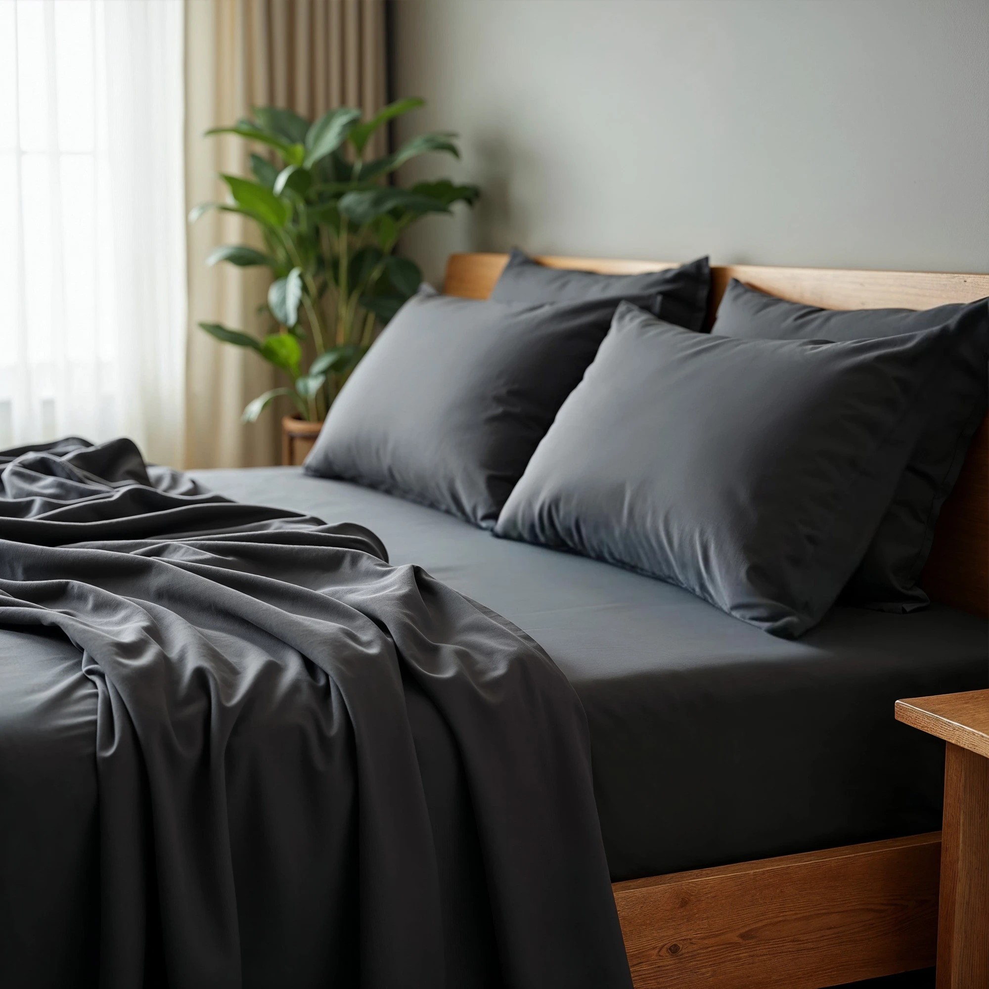 2 Royal Comfort 2000 Thread Count Bamboo Cooling Sheet Set Ultra Soft Bedding - Single Bed - Charcoal, 2 of 4