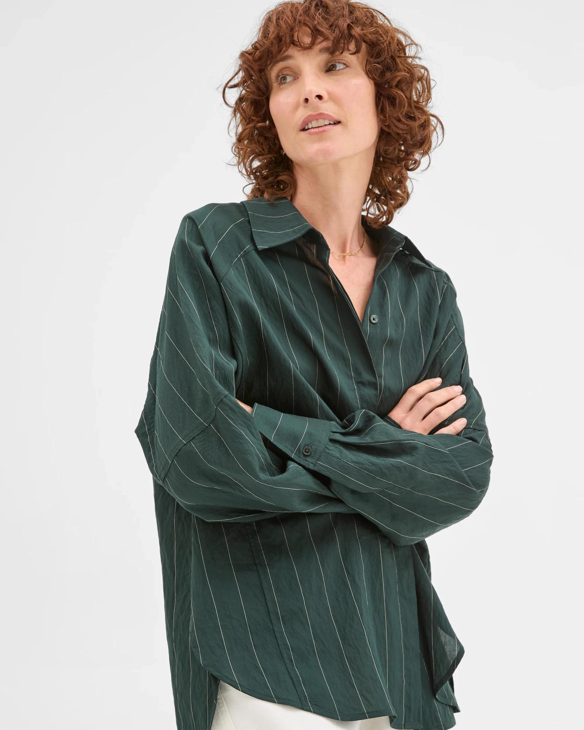 5 Target Woman Relaxed 2-Way Shirt MIDNIGHT JADE, 5 of 7