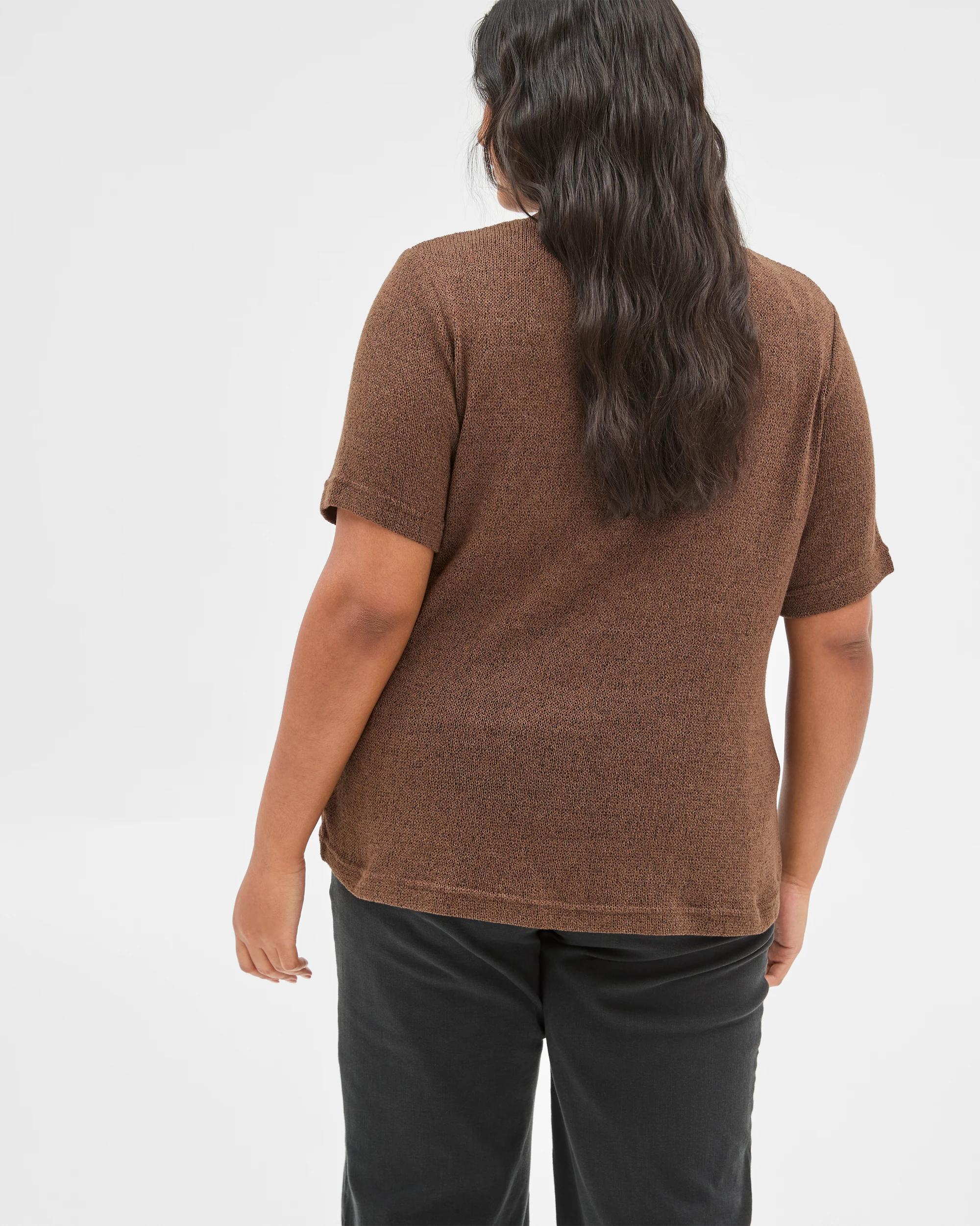 5 Target Plus Size Australian Cotton Blend Textured T-shirt SOFT CHOCOLATE MARLE, 5 of 6