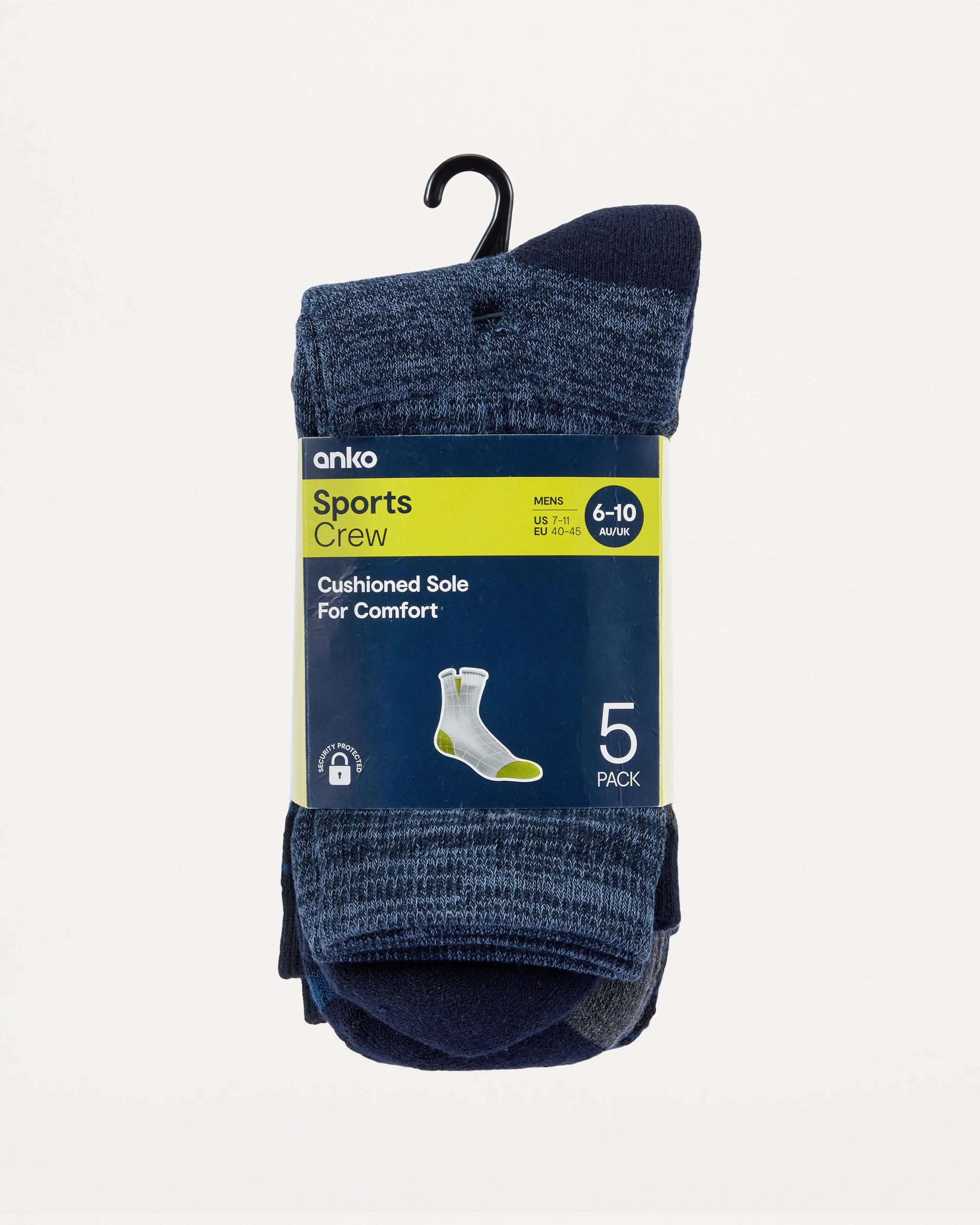 3 5 Pack Quarter Crew Sport Socks Blu Camo, 3 of 3