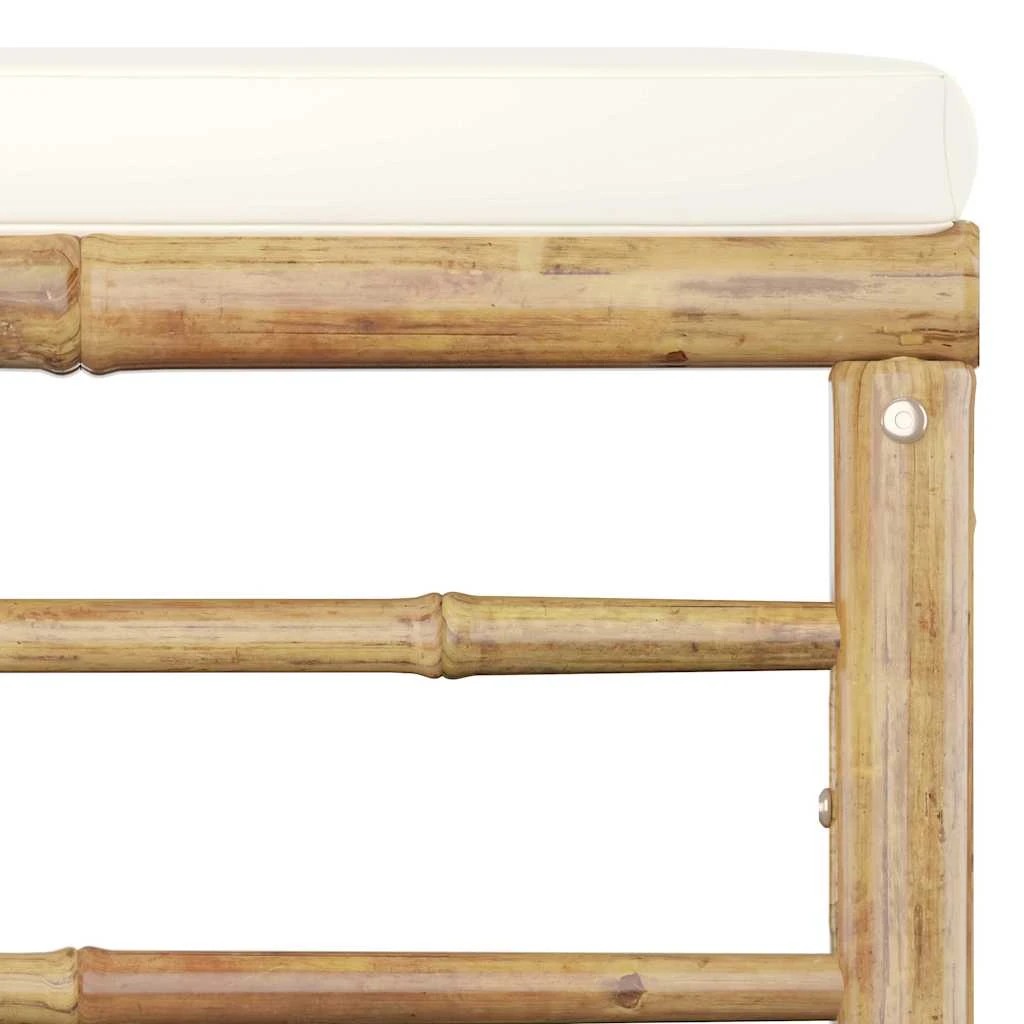 8 Vidaxl 5 Piece Garden Lounge Set With Cushions Bamboo - White, 8 of 10