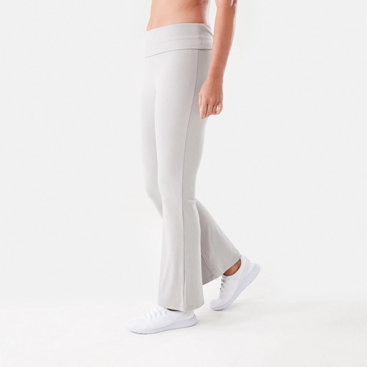 2 Active Womens Folded Waist Flare Pants HARMONY GREY, 2 of 4